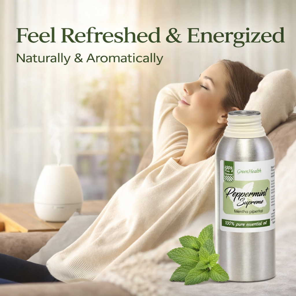8 fl oz Peppermint Supreme (Mentha piperita) Essential Oil in Aluminum Bottle