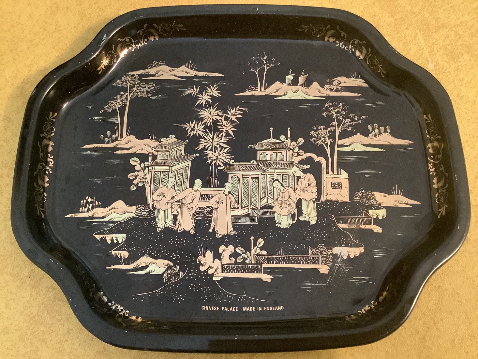 vintage Chinese Palace tray by Elite Trays 6” x 7”