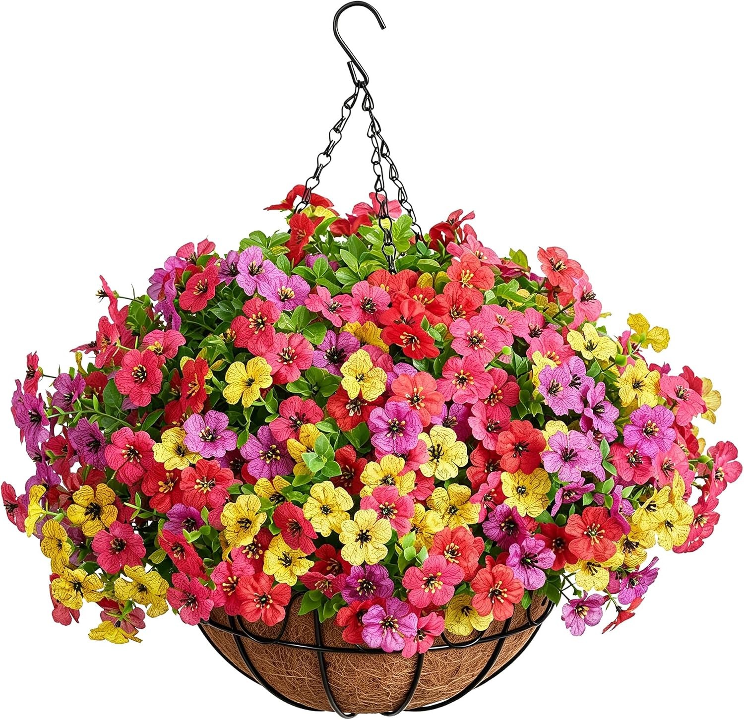 12 Bundles UV Resistant Artificial Hanging Flowers for Outdoors