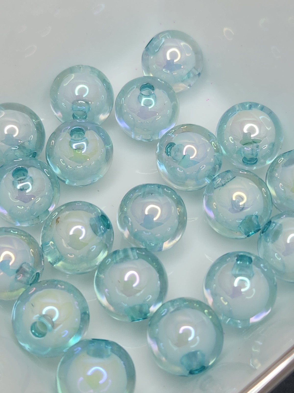 14mm Clear Acrylic Double Layer Beads – Package of 20 – Beadable DIY Pens