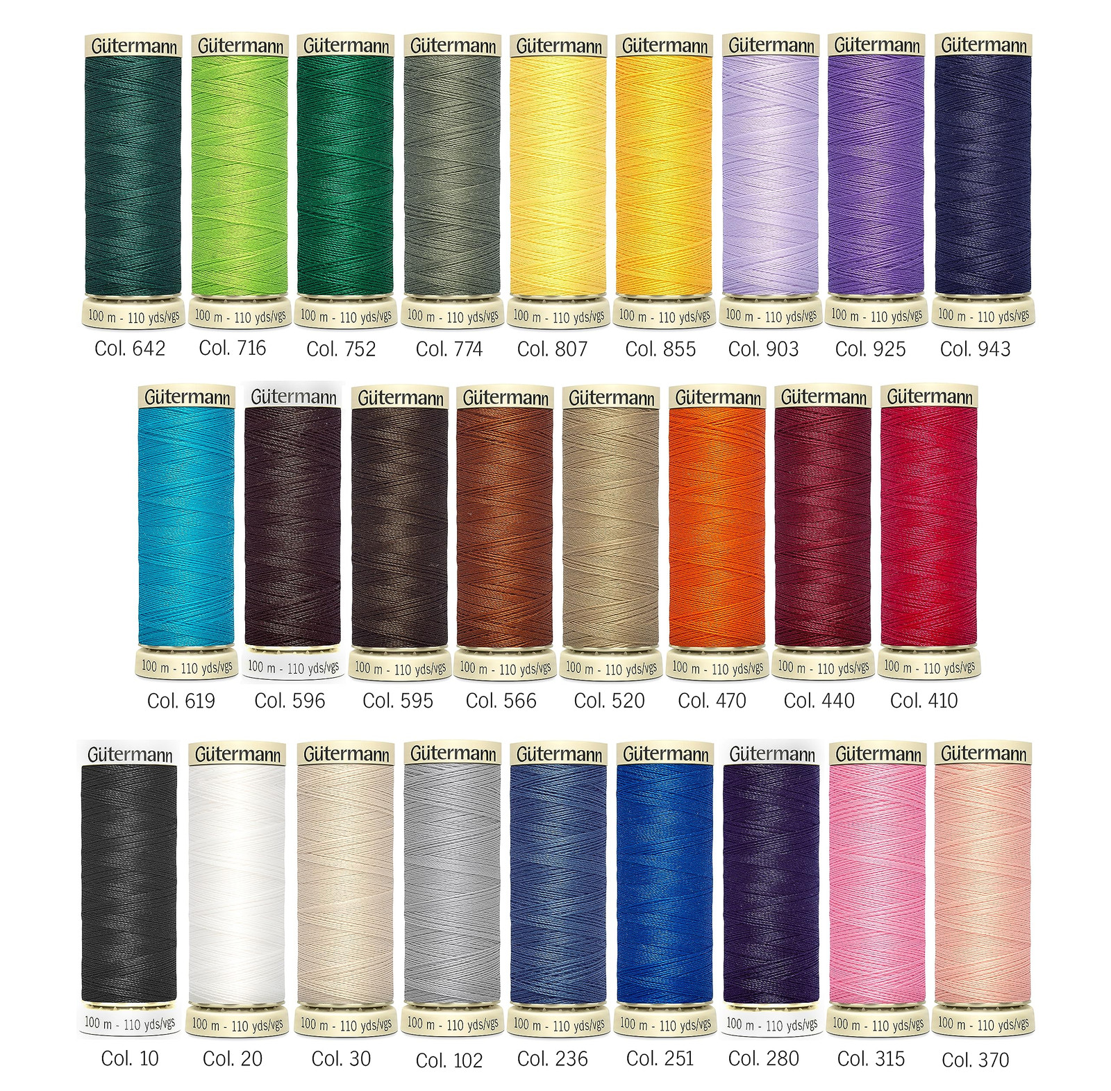 Gutermann 26 Spool Sew All Thread Set 100m Polyester Assorted Colors Storage Box