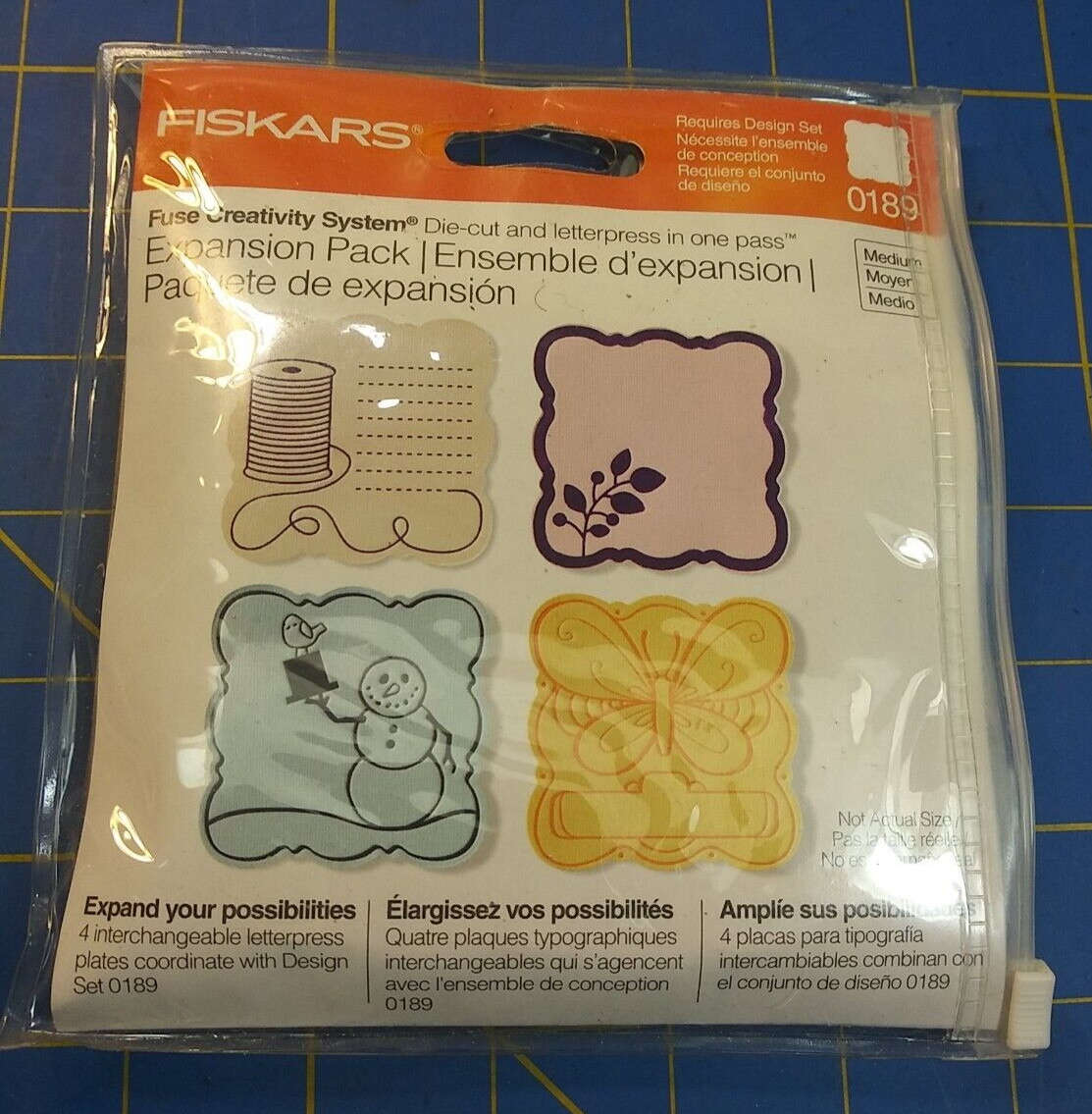 Fiskars Stamp Die-cut Letterpress Expansion Pack Fuse Creativity System # 0189