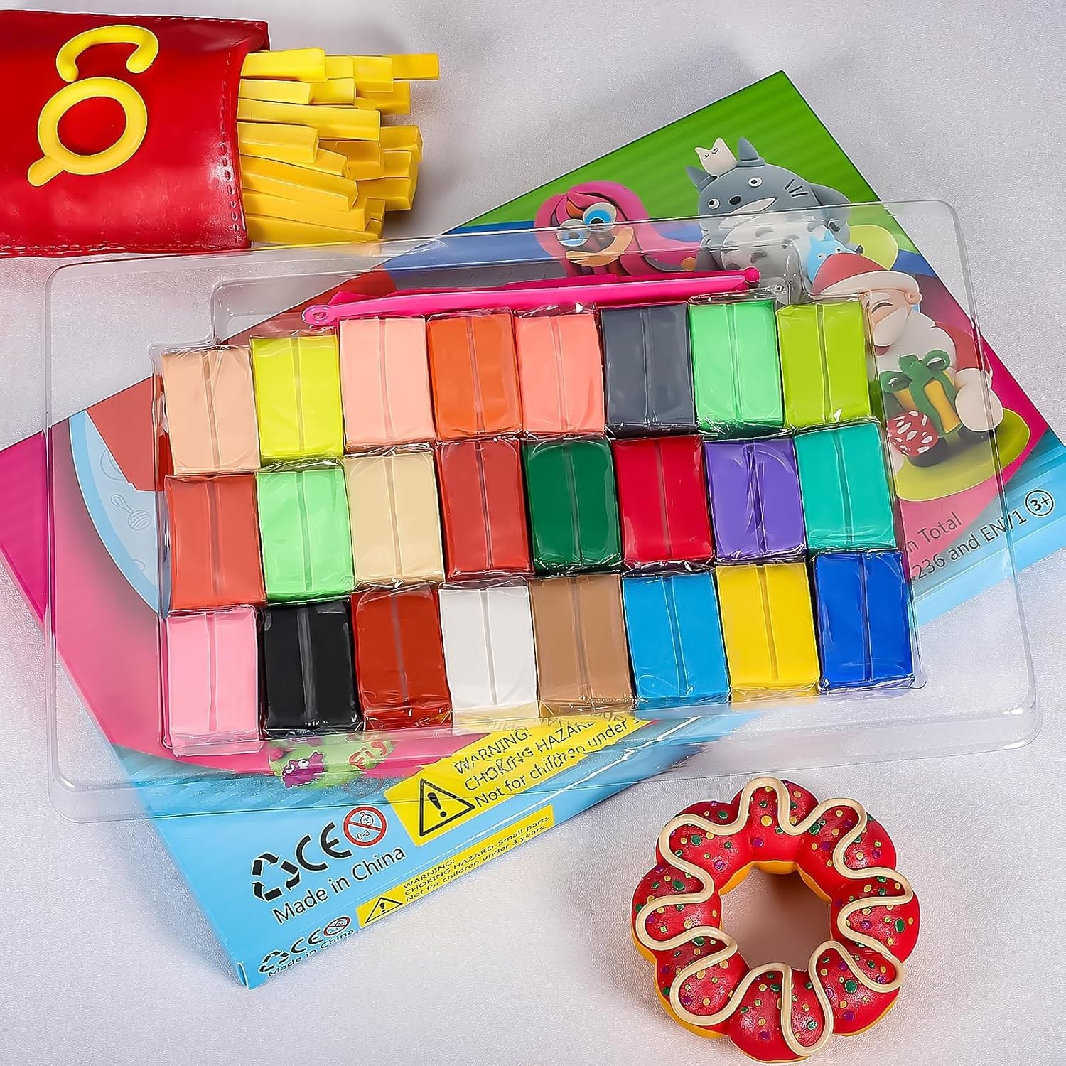 Bright 24 Colors Polymer Clay Craft Kit – Non-Toxic, Oven Bake for Creative Play