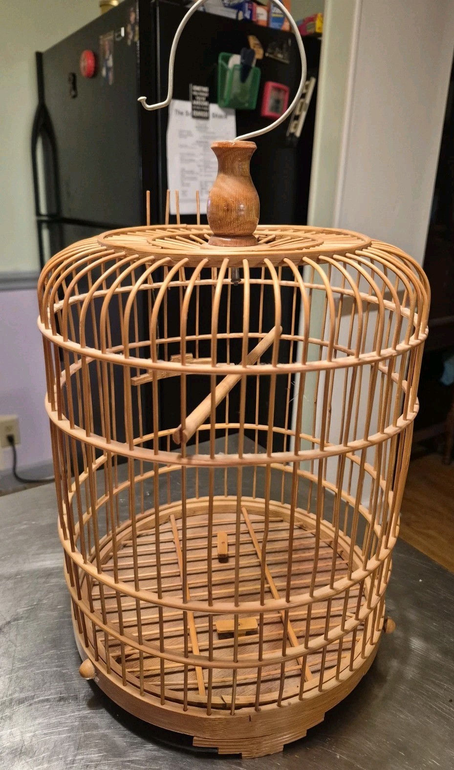 Vintage Chinese Bamboo Song Bird Bird Cage 14.5″h × 10″ w
