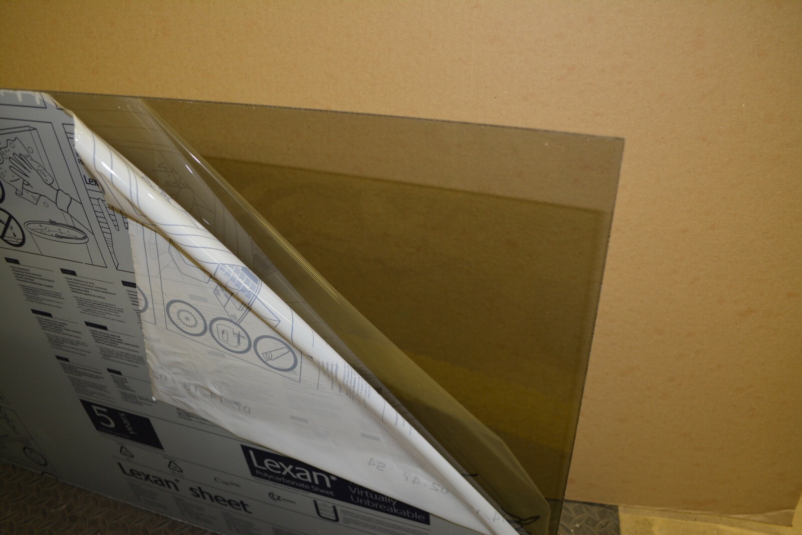 Polycarbonate Lexan Sheet Solar Gray Smoked 1/4″ Color #7130 CHOOSE A SIZE
