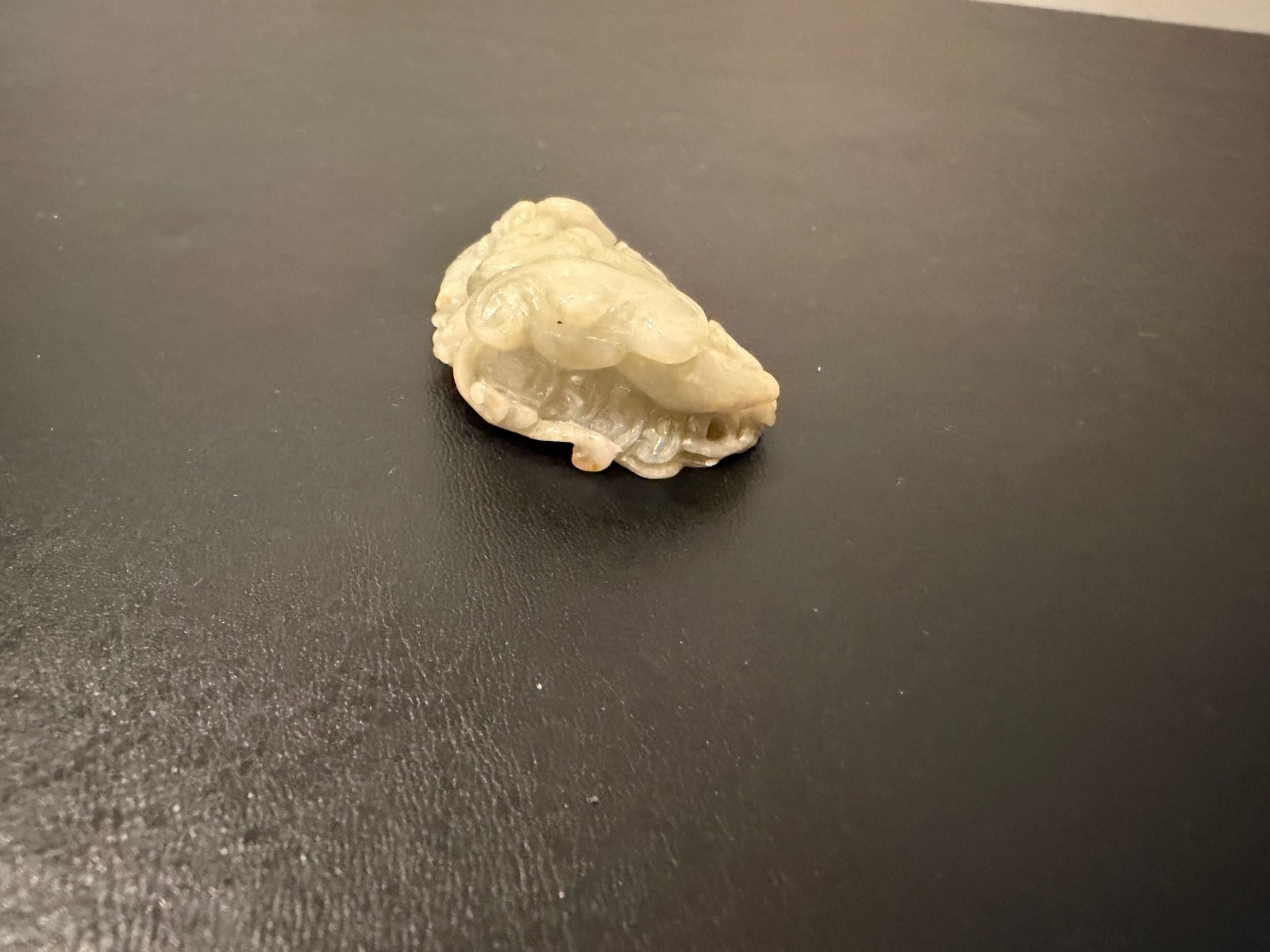 Chinese Unknown Age Hardstone Possibly Jade Carved Pendant Mythical Beast