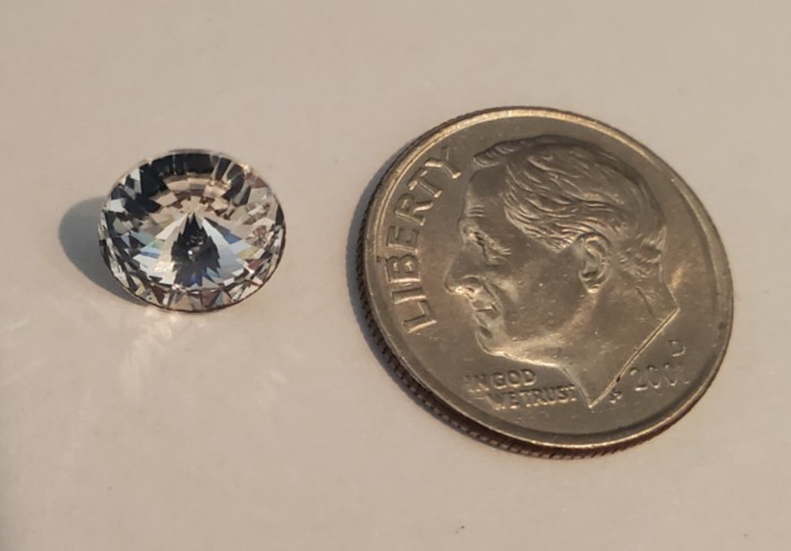 Vintage Round Clear Crystal Diamond Rhinestone Shank Buttons 5 Pieces