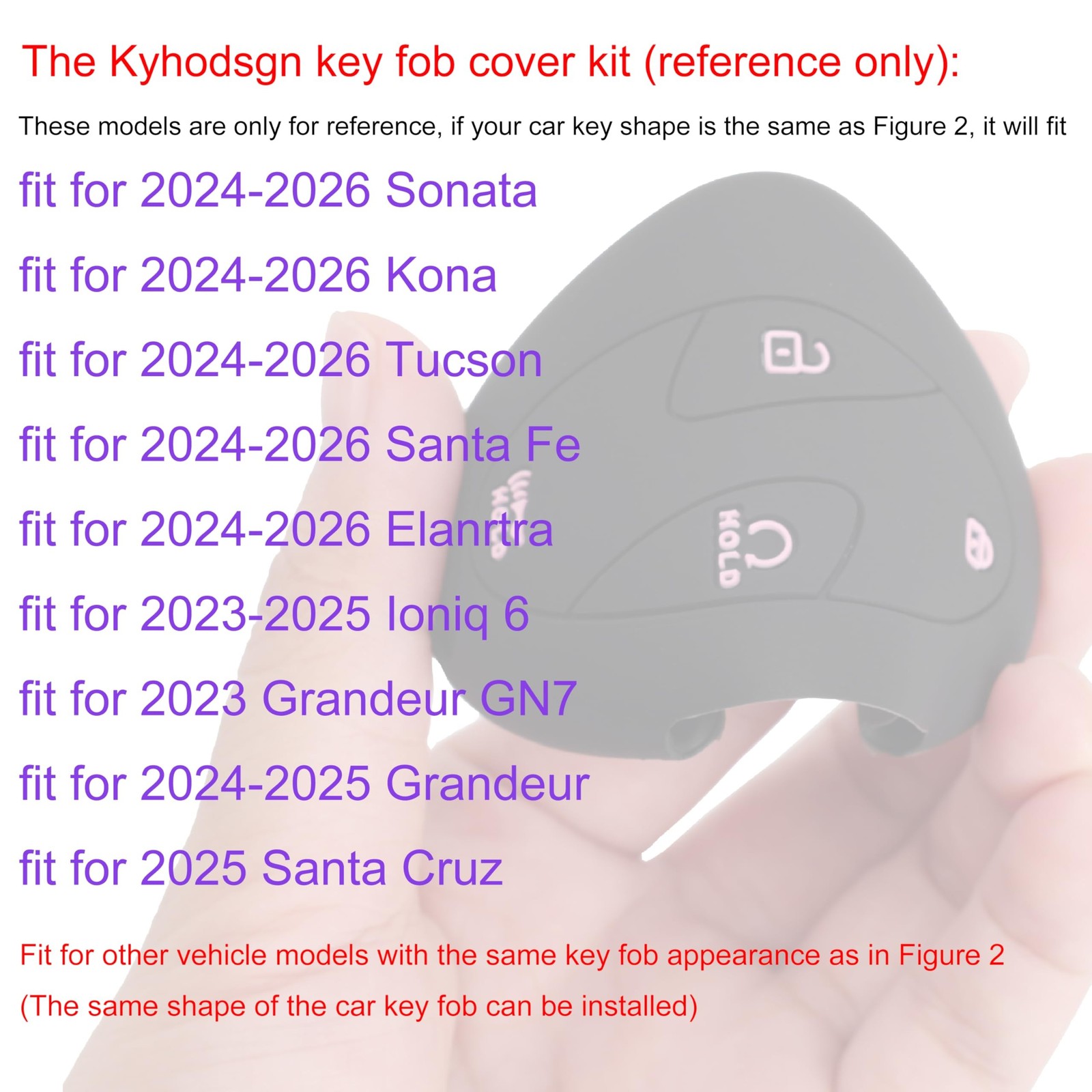 Key Fob Cover for Hyundai 2026 2025 2024 Kona Sonata Tucson Santa Fe Elantra …