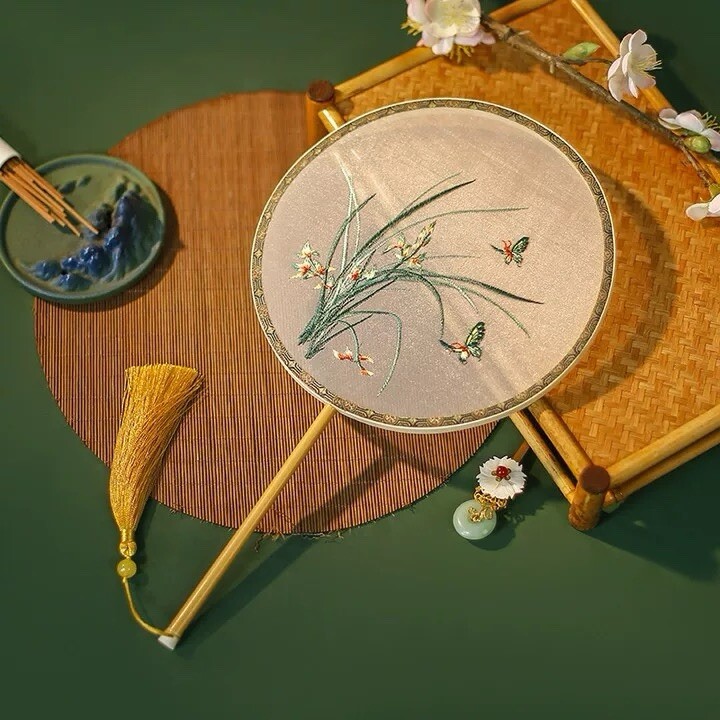 Chinese embroidery round fan double-sided embroidery Multi-style