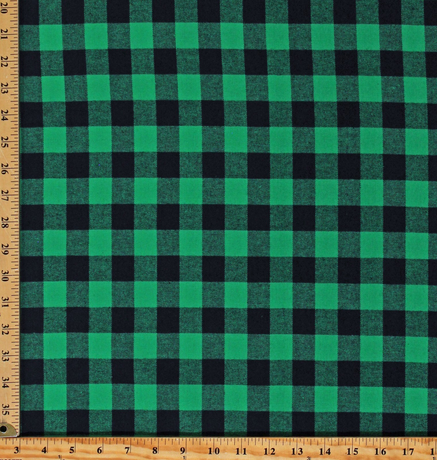 Flannel Small Buffalo Check Plaid Green Black Yarn Dyed Fabric By Yard D276.25