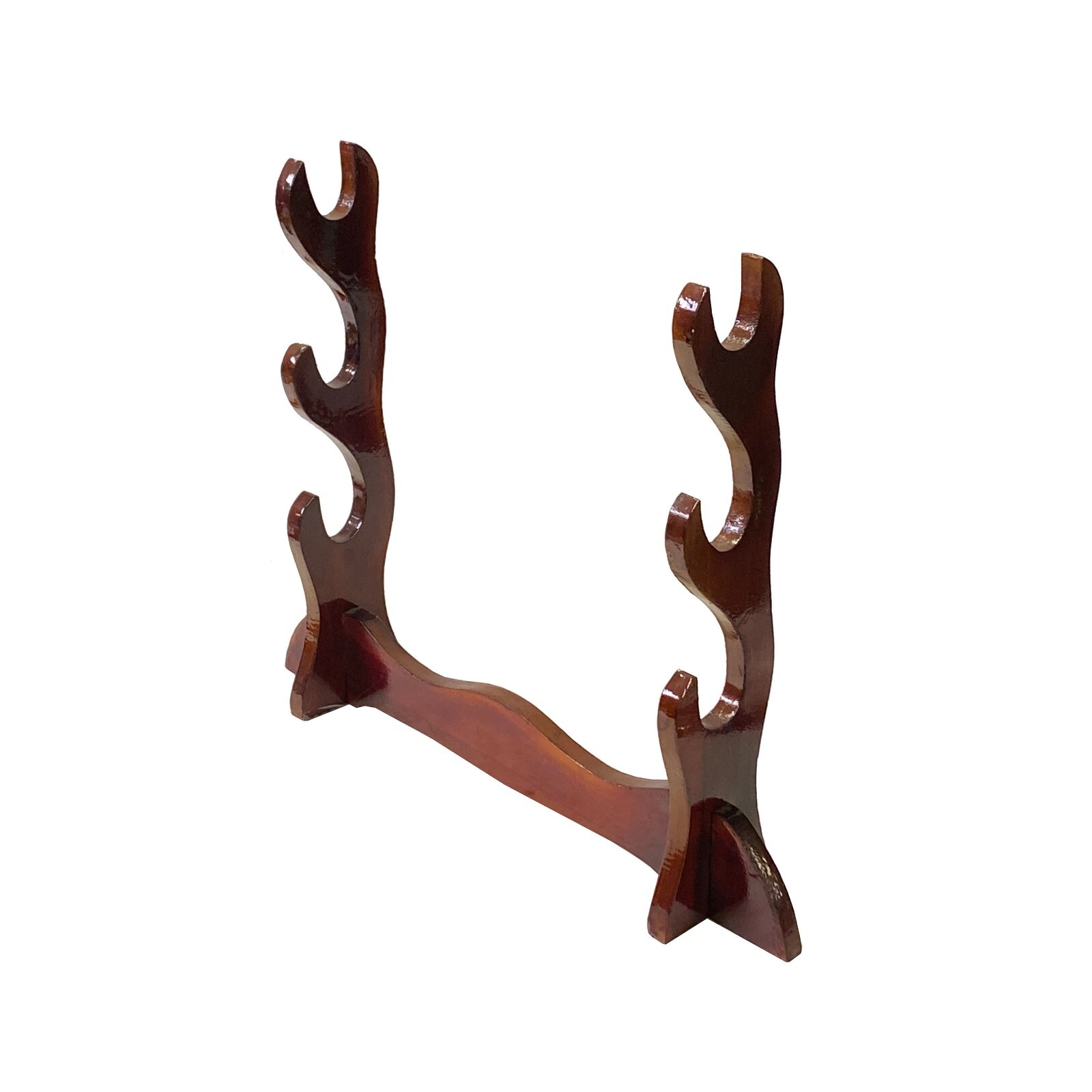 Chinese Reddish Brown Wood Horizontal Pen Brush Holder Display Rack ws2909