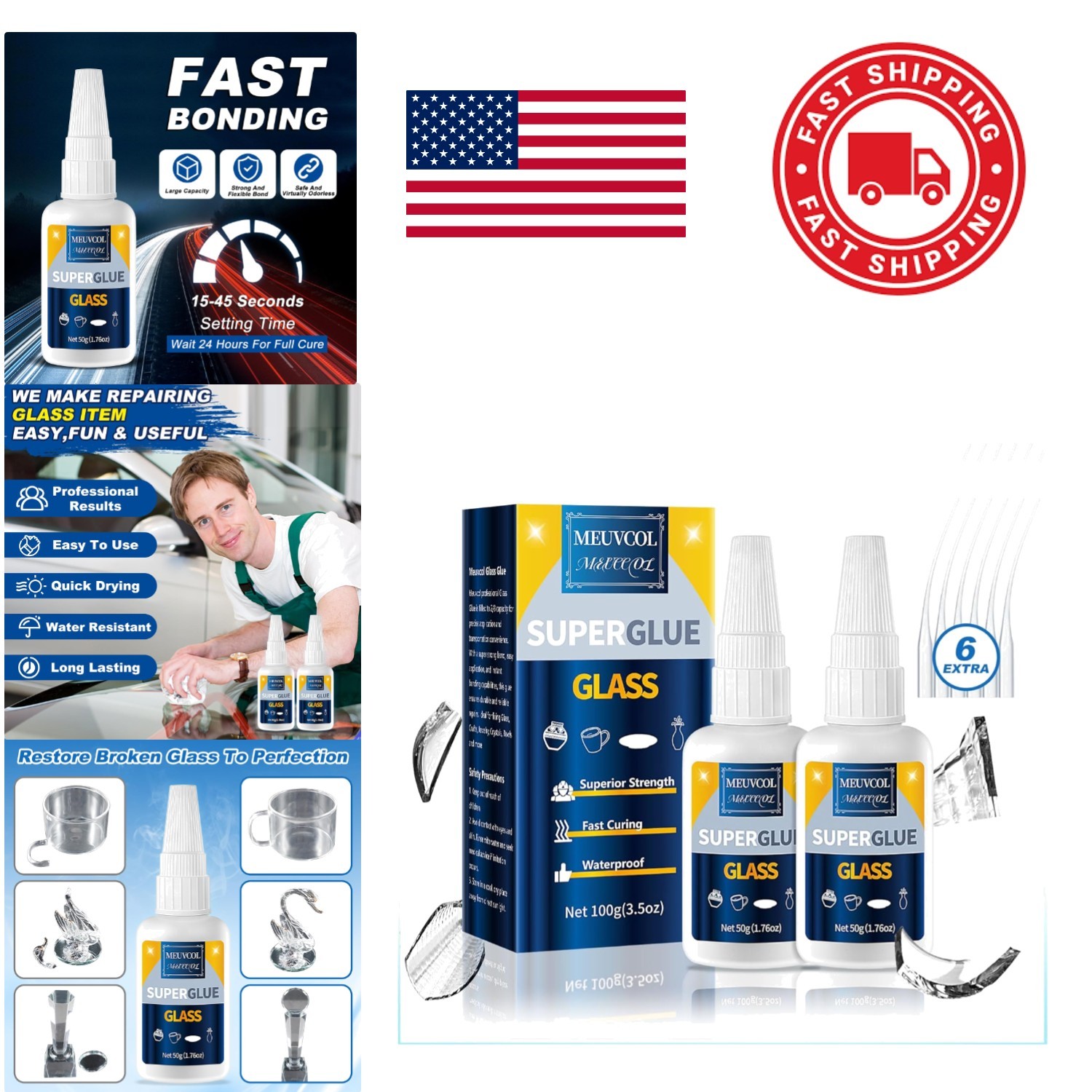 High Viscosity Glass Glue 100g Clear Waterproof Adhesive for Plastic Models