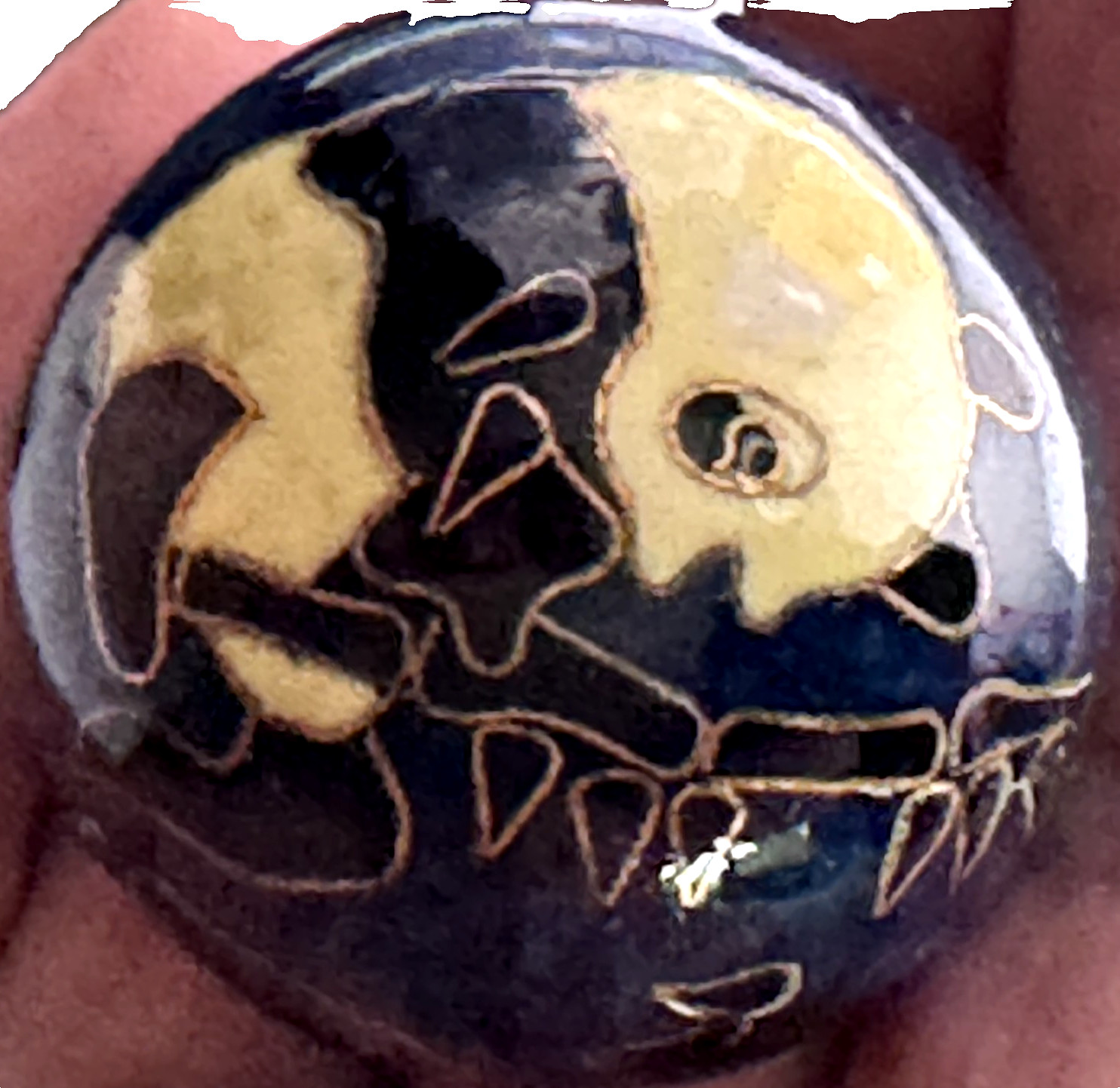 Panda Cloisonné Baoding Ball Chinese Musical Stress Ball Shake for Music