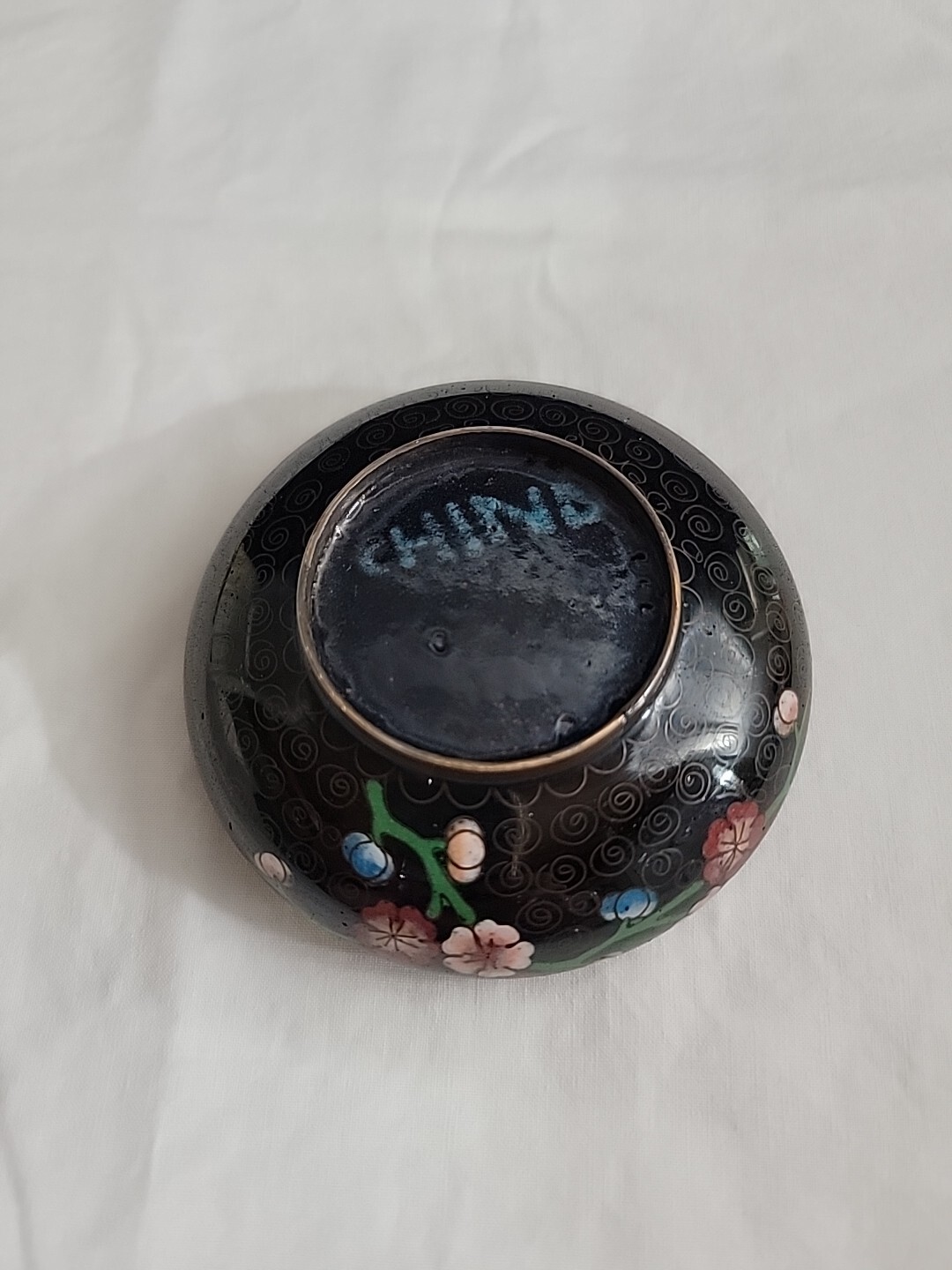 Chinese Cloisonné Black & Blue Enamel Chinese Republic Period 1910-20s