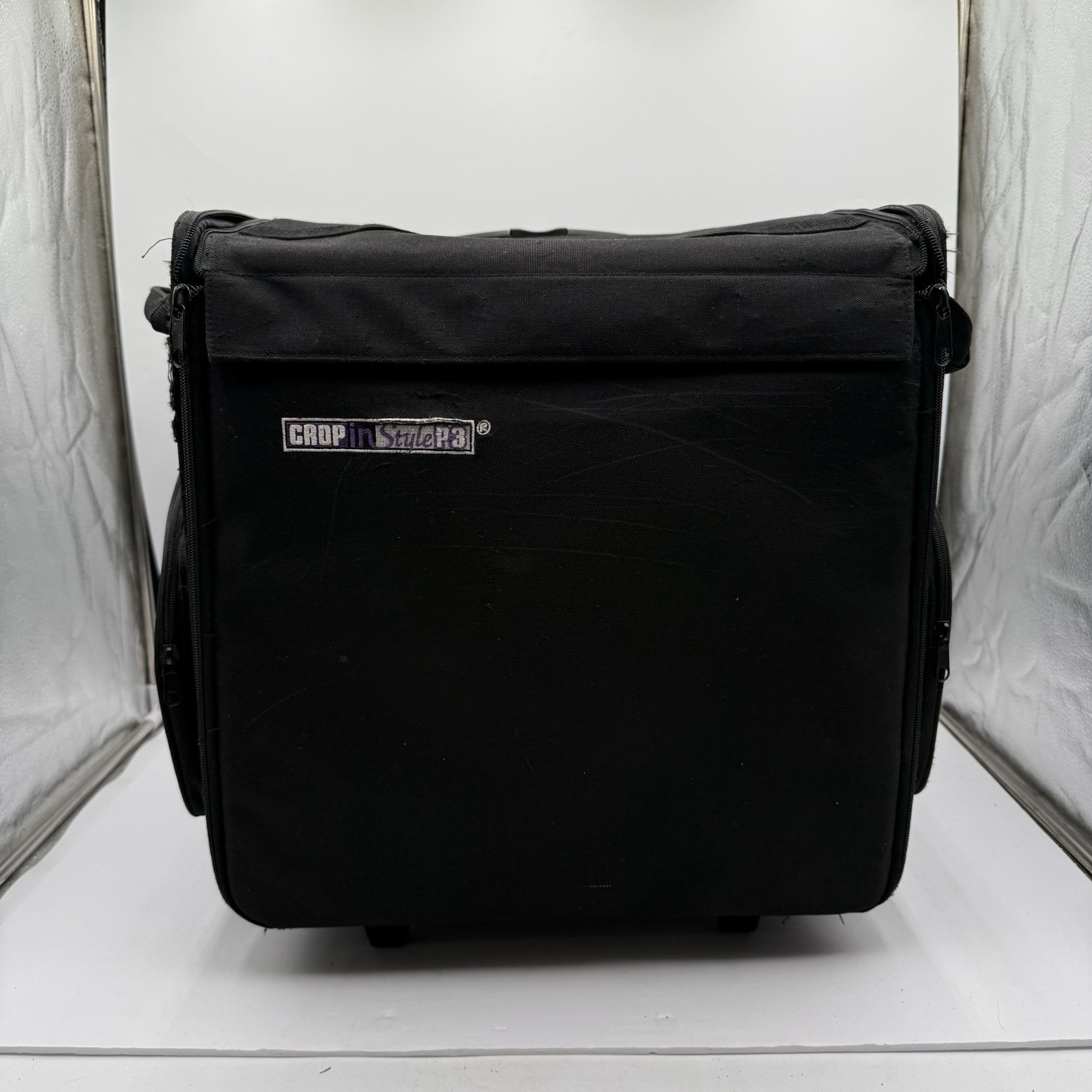 Crop In Style P3 Rolling Tote Craft Organizer 9 Tray Expandable Case 18″x17″x15″