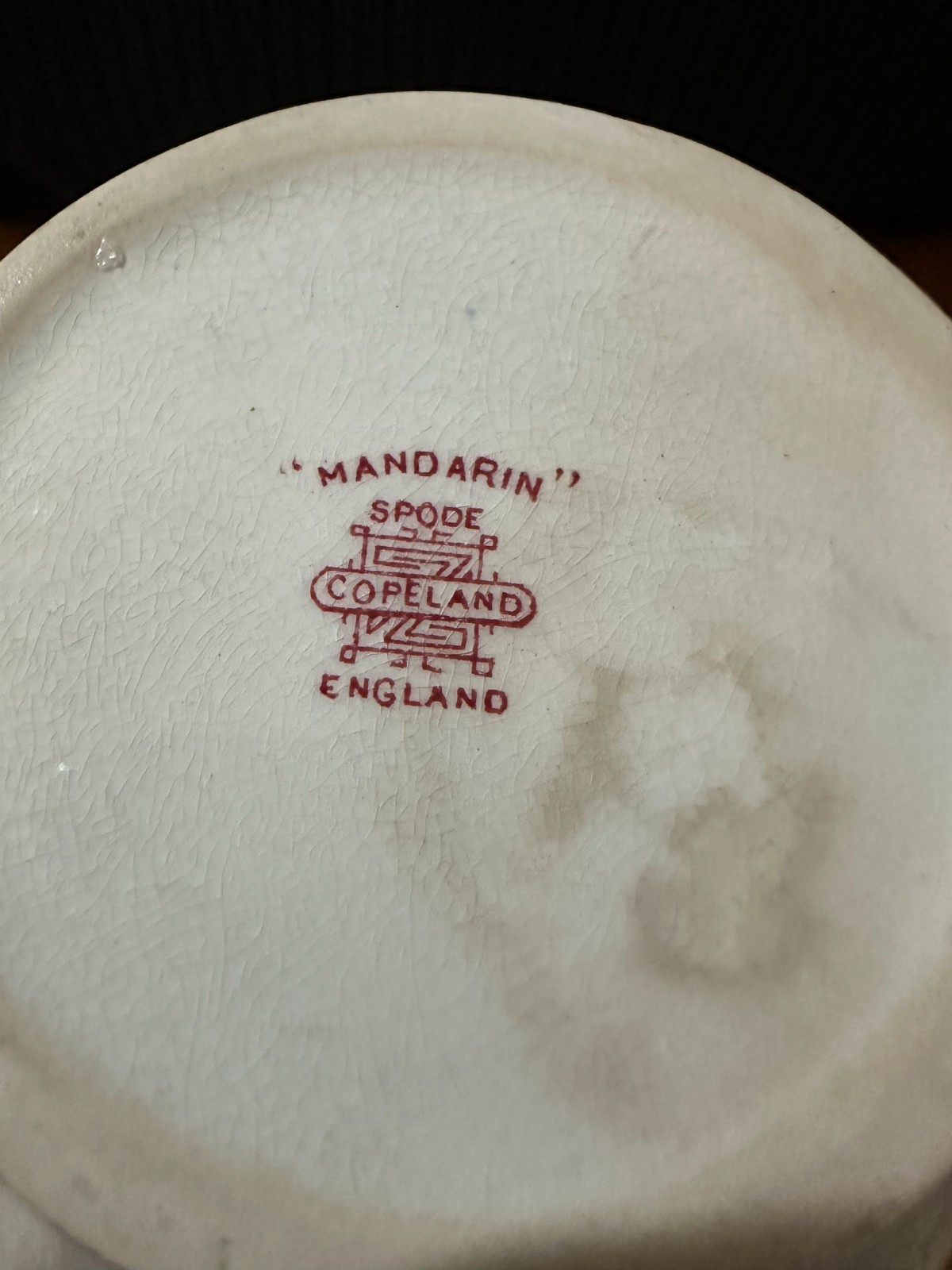 Vintage Spode “Mandarin” Teapot – Red and Beige Chinese Village Scene, English P