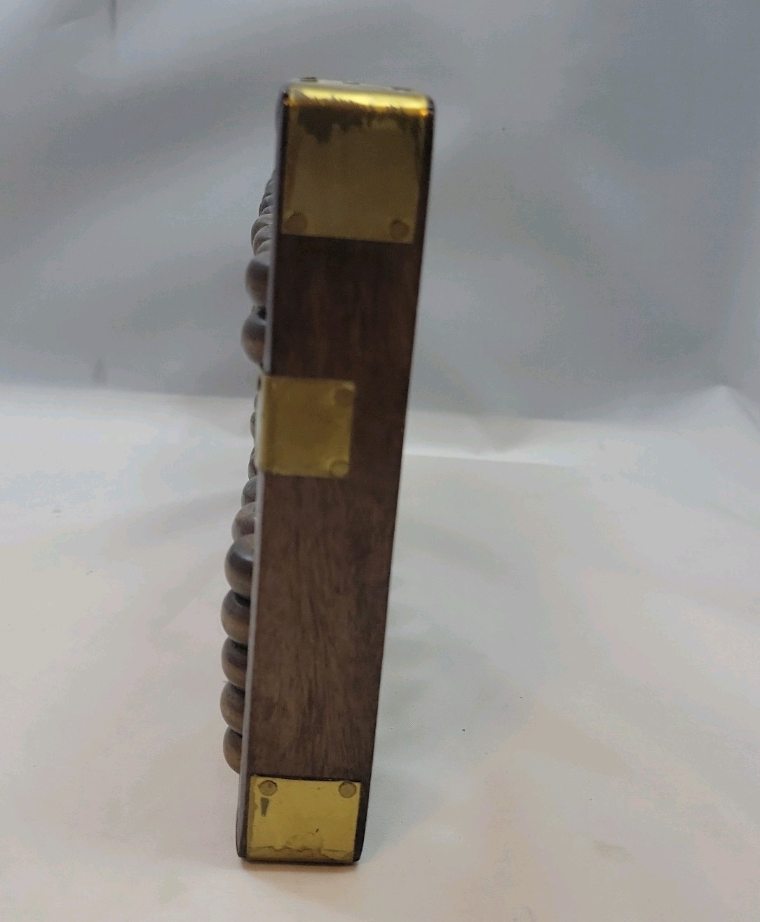 Vintage Wood and Brass Abacus 11 Row (9.5″ x 9.5″ Made In Hong Kong Math Tool