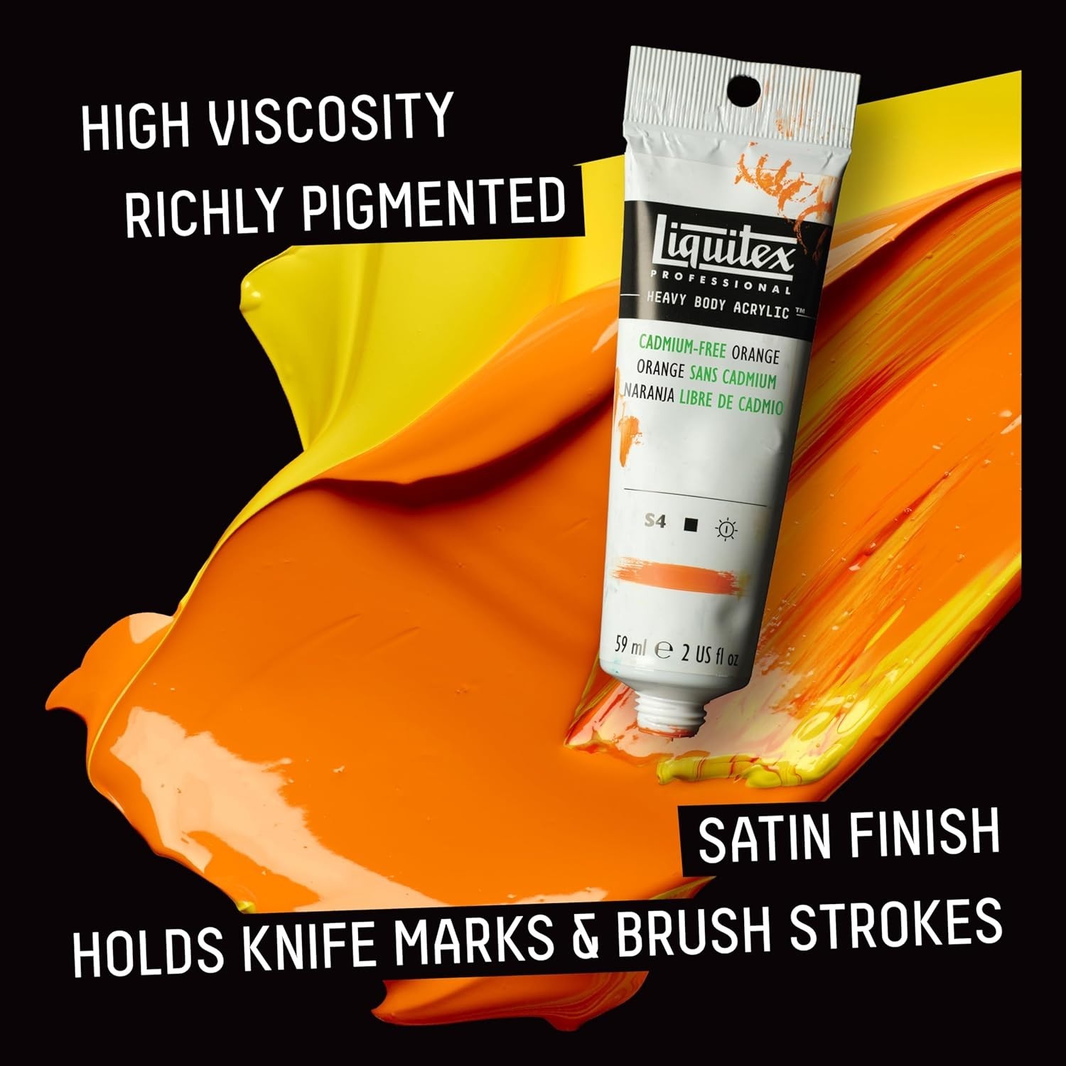 High Viscosity Yellow Oxide Acrylic Paint, 2oz Tube – UV Resistant Quality