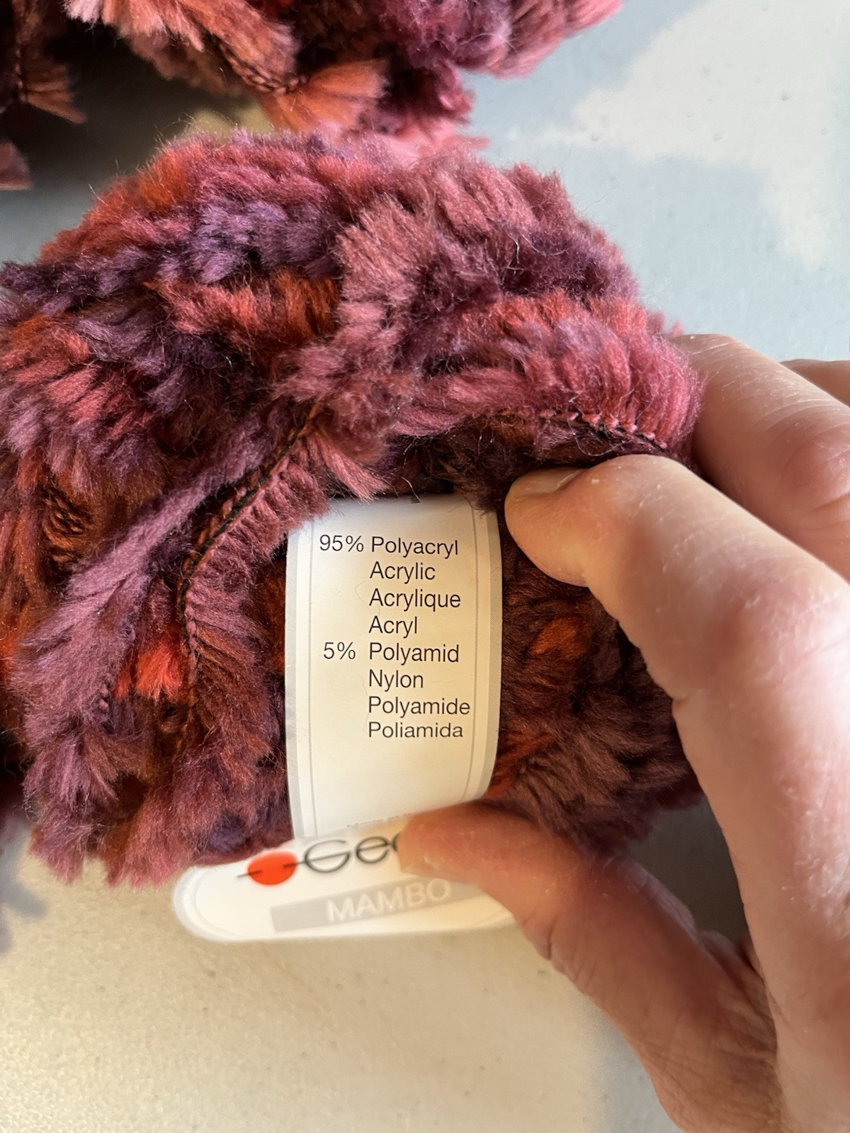 Gedifra Mambo Yarn Eyelash Yarn —Shades Of Burgundy