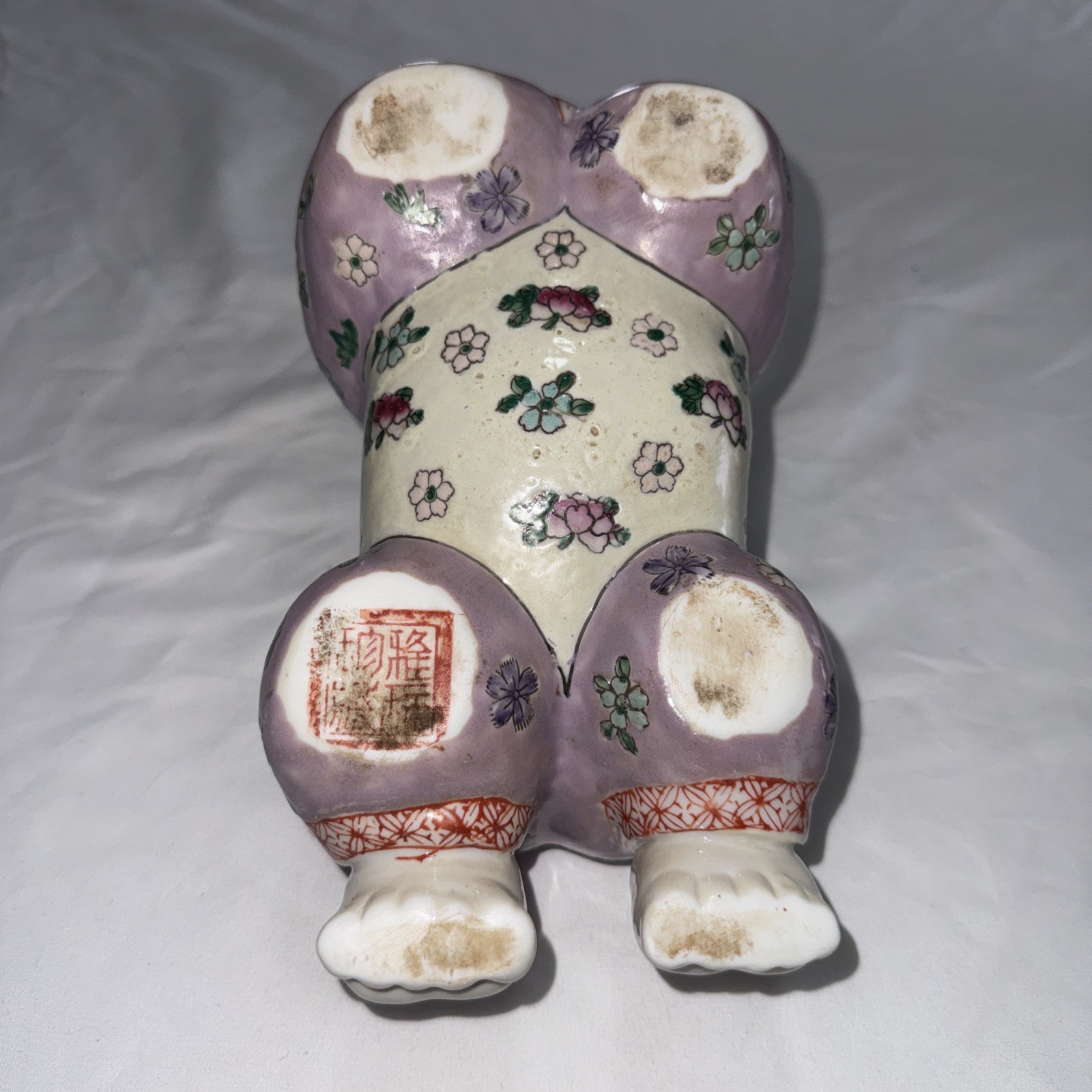 Vintage Chinese Porcelain Pillow 10” long figurine
