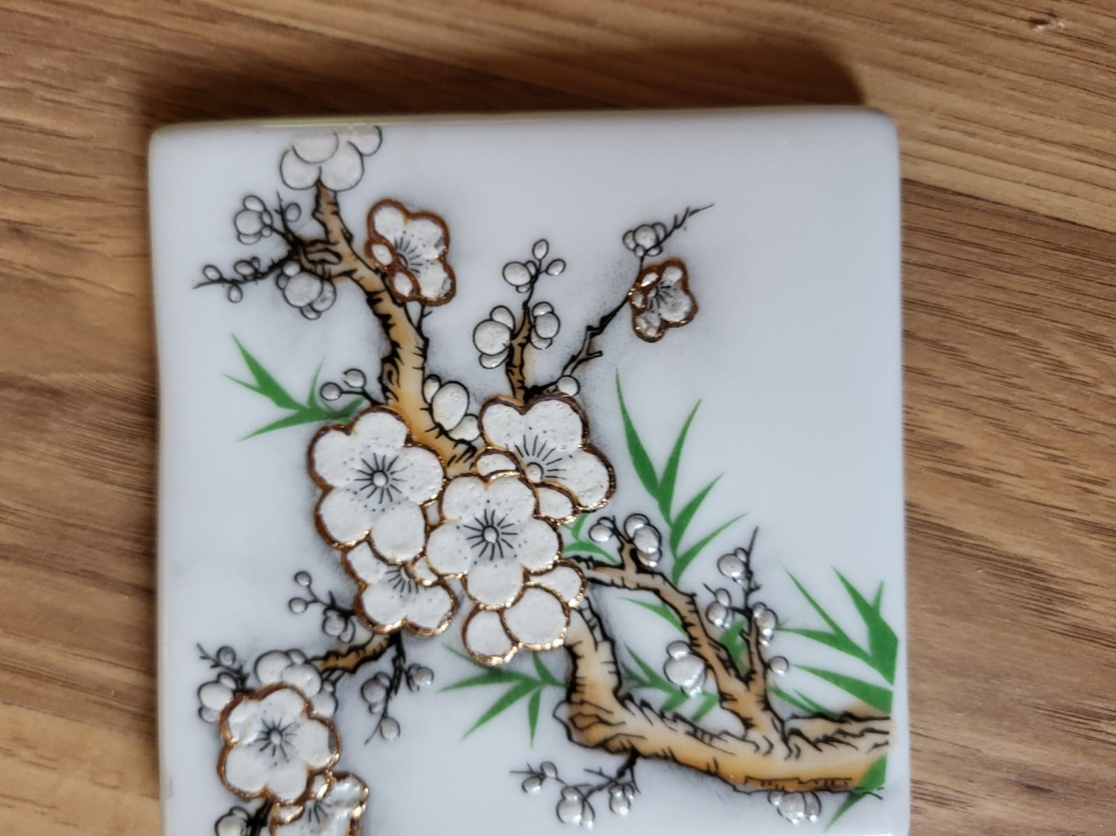 Yi Lin Arts & Treasures Ceramic Tile Coasters Plum Blossom