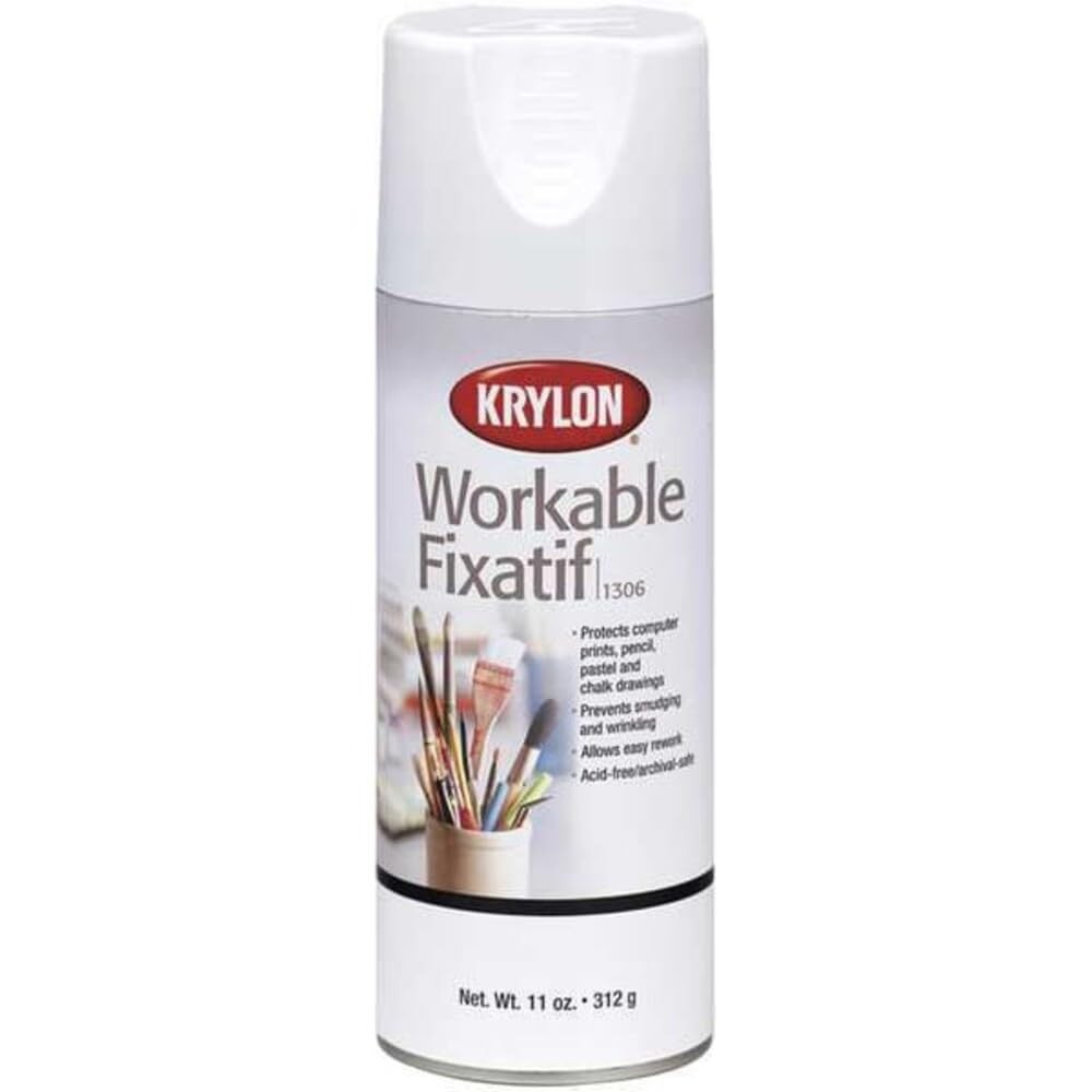 Krylon K01306 Workable Fixatif Spray Clear, 11 Ounce (Pack of 1), Matte