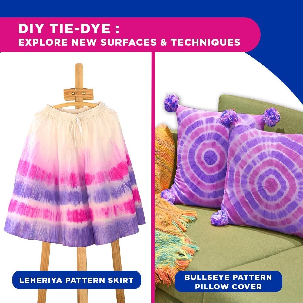 Fevicryl Tie Dye kit| Complete DIY Fabric Colour Kit with 2 X 15 ml