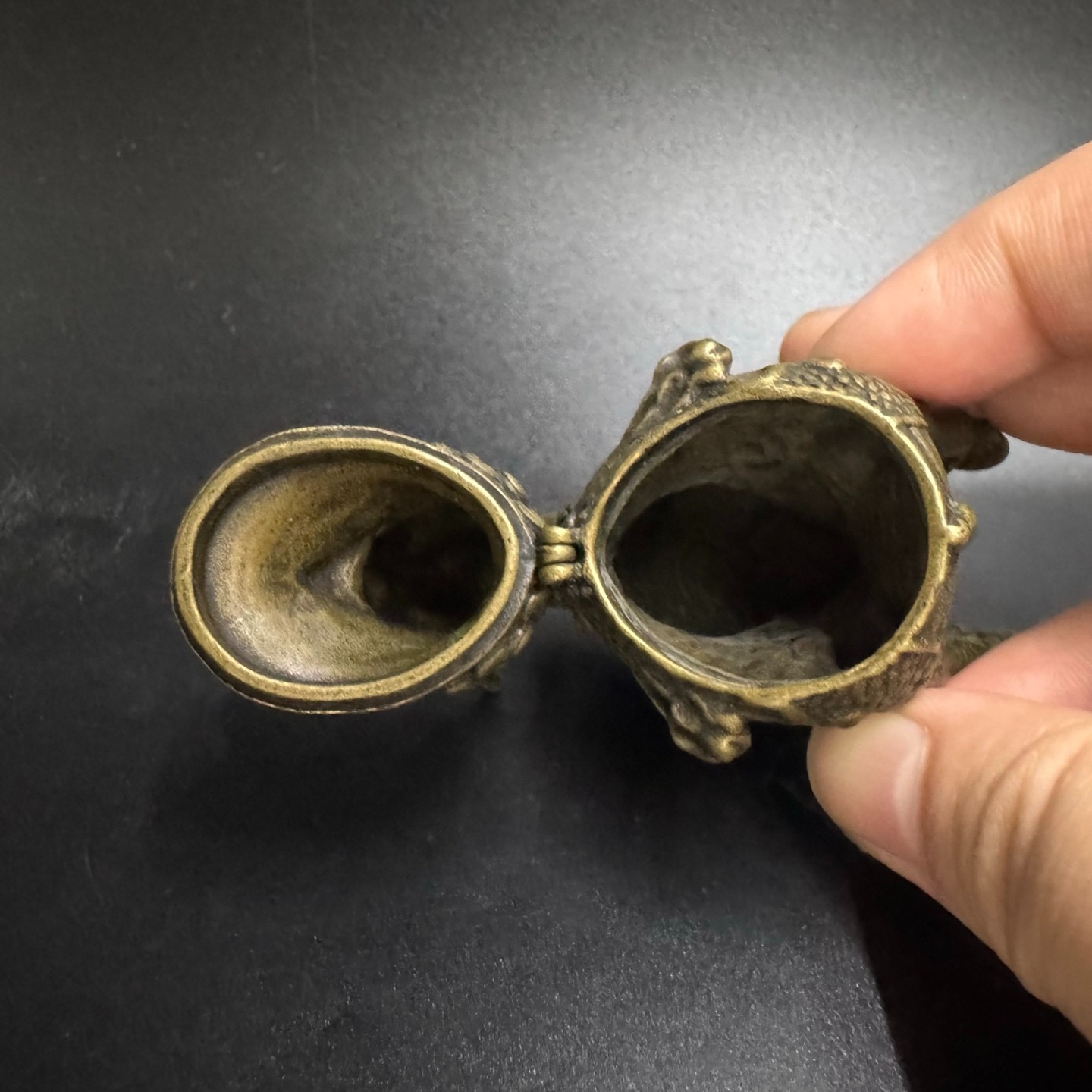 Vintage Brass Qilin Incense Burner Mini Kylin Censer Feng Shui Wealth Ornament