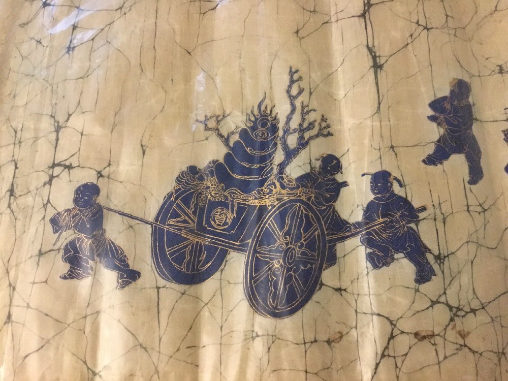 Original Vintage Art Of Batik From Taiwan China Handcraft 21”x30” Unframed