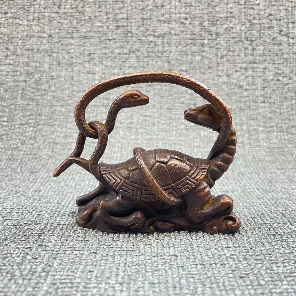4pcs Vintage Alloy Mythical Beast Statue Set 4pcs Fengshui Home Decor Figurine
