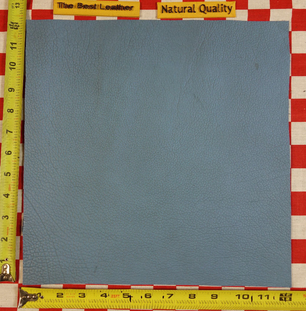 HORWEEN SKY BLUE BISON 6 oz LEATHER PIECE, *H, 12″ x 12″, NAT. QLTY.