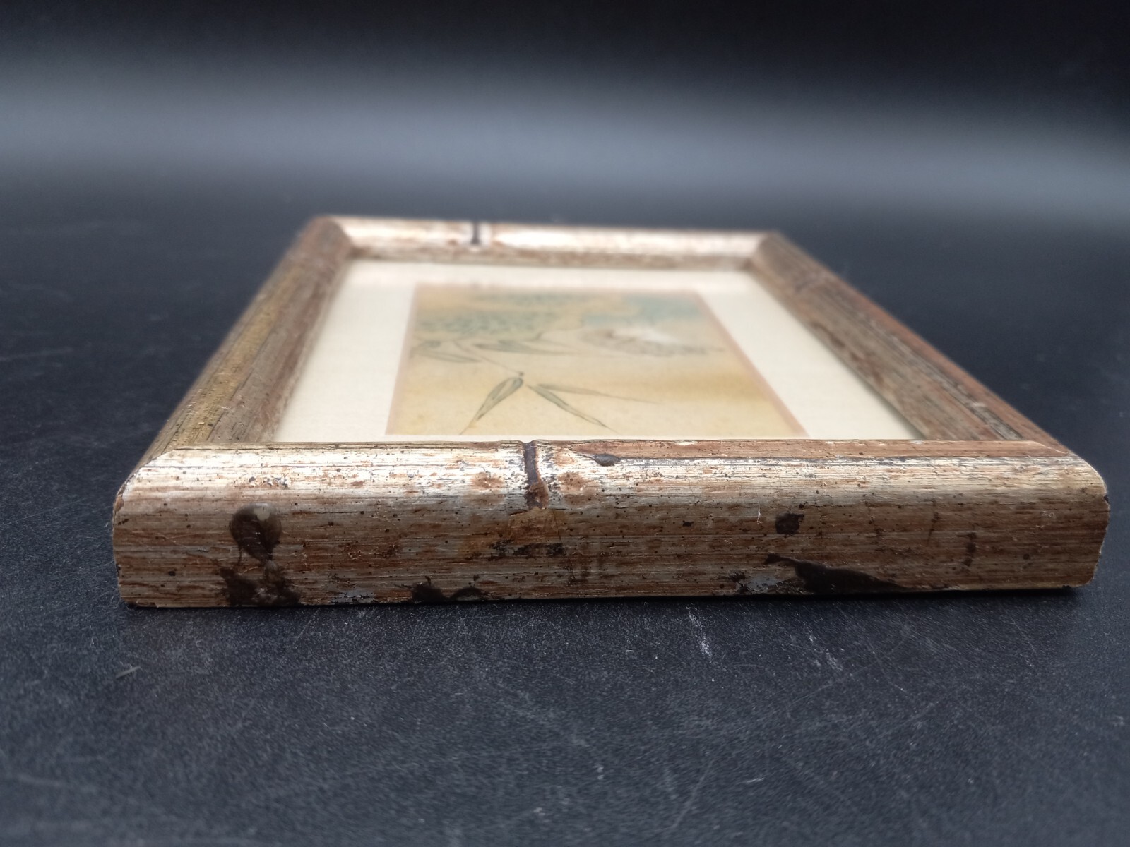 Vintage Bamboo Framed Bird Print Asian Art Home Wall Mid Century 5.4″ x 4.6″