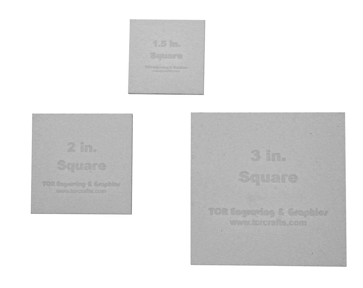 3 Piece Square Set 1.5″, 2″, 3″ 1/8″ Clear Acrylic – Quilting Template- No seam