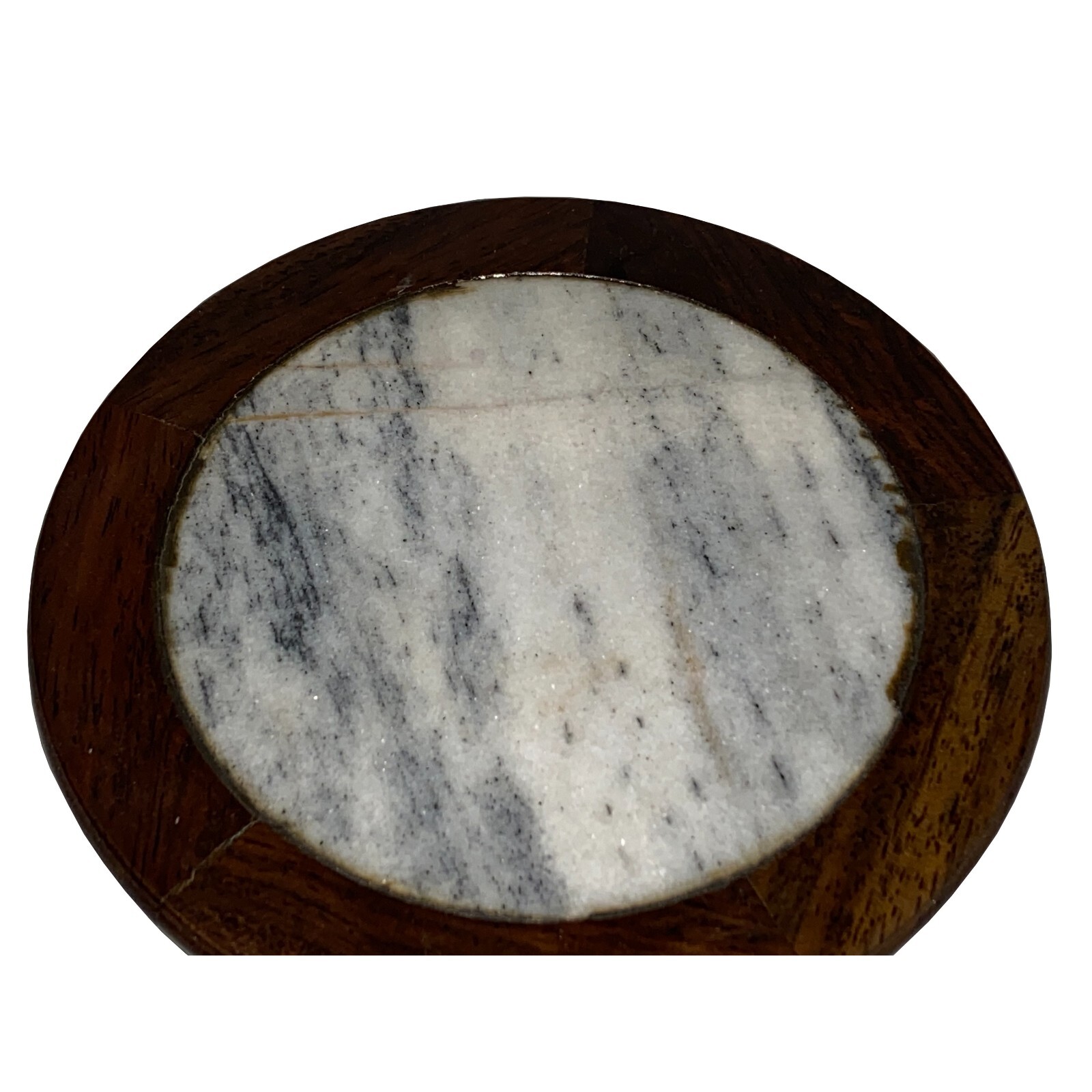 6.75″ Oriental Brown Wood Marble Round Table Top Stand Riser ws2851C