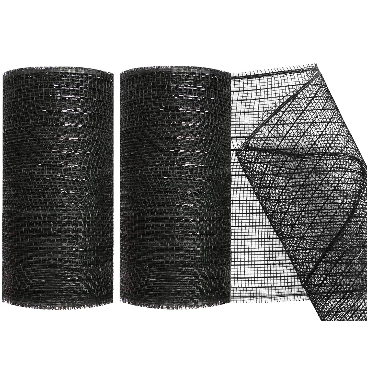 2 Pack Deco Mesh 5.9 Inch x 30 Feet Decor Mesh Ribbon with Metallic Foil Deco…