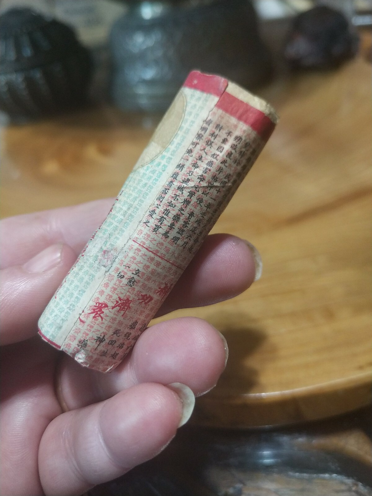 Antique 1920s Chinese CHOLERA medicine. Paper packet, glass bottle