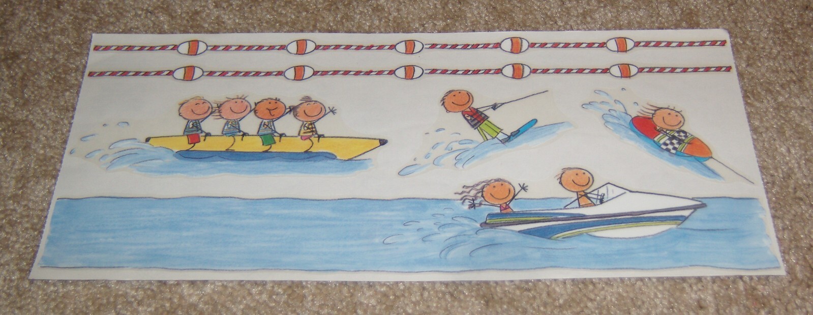 Me & My Big Ideas MAMBI Sticker ~ Water Sports Kid Borders
