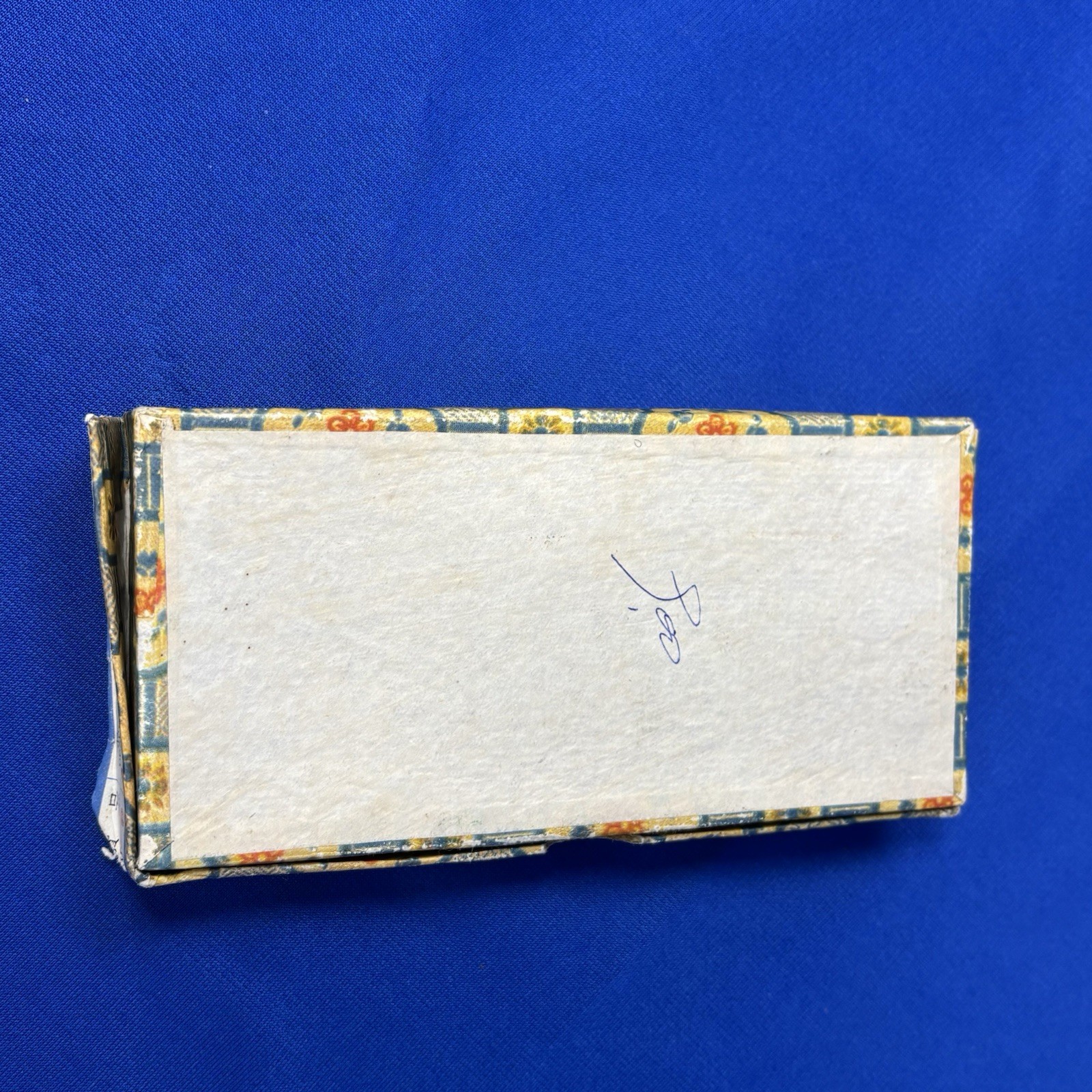 Small Vintage Chinese Suanpan Abacus Painted Glass Fabric Box PRC