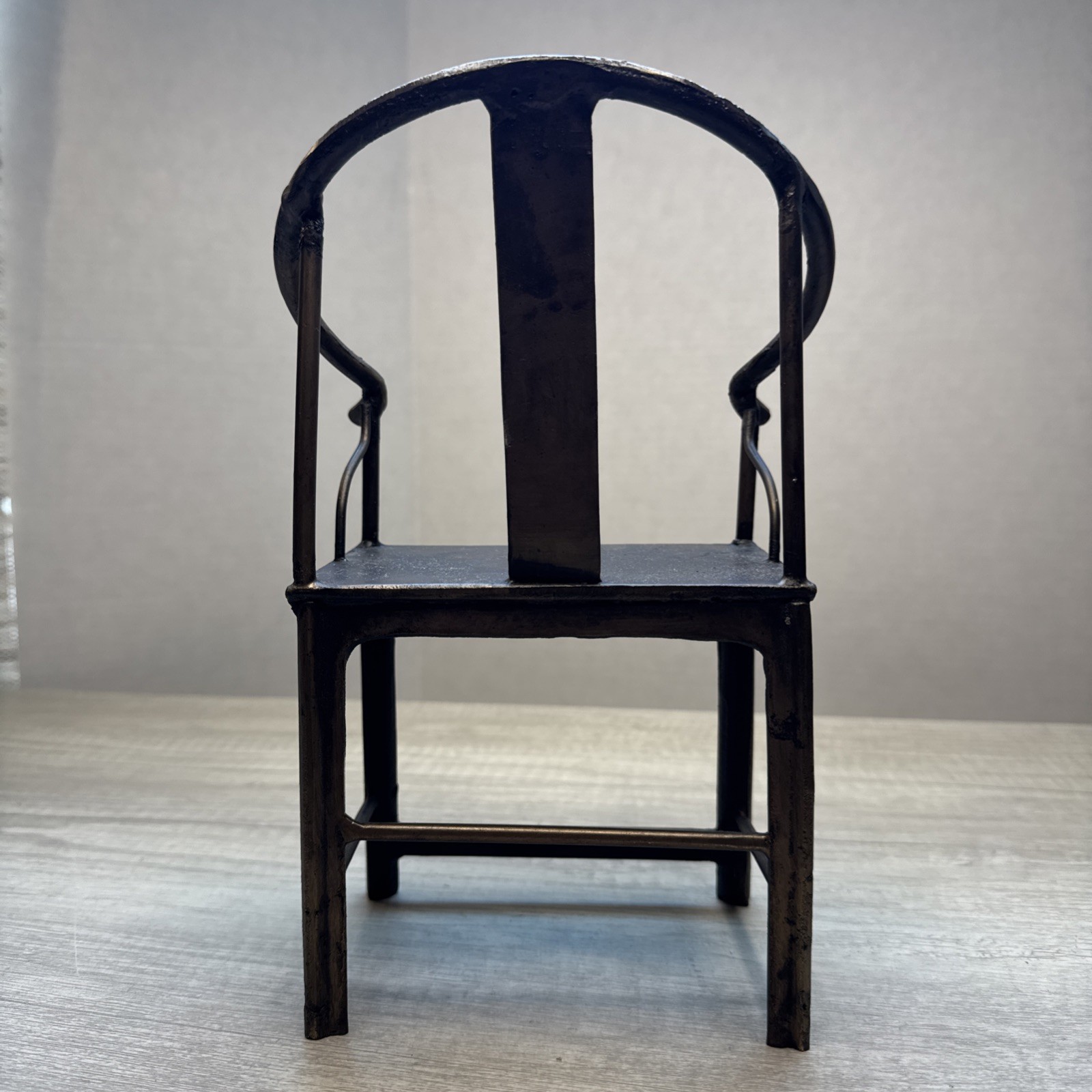 Vintage Chinese Bronze Doll Model Armchair 10.5”H Plant Stand? EUC
