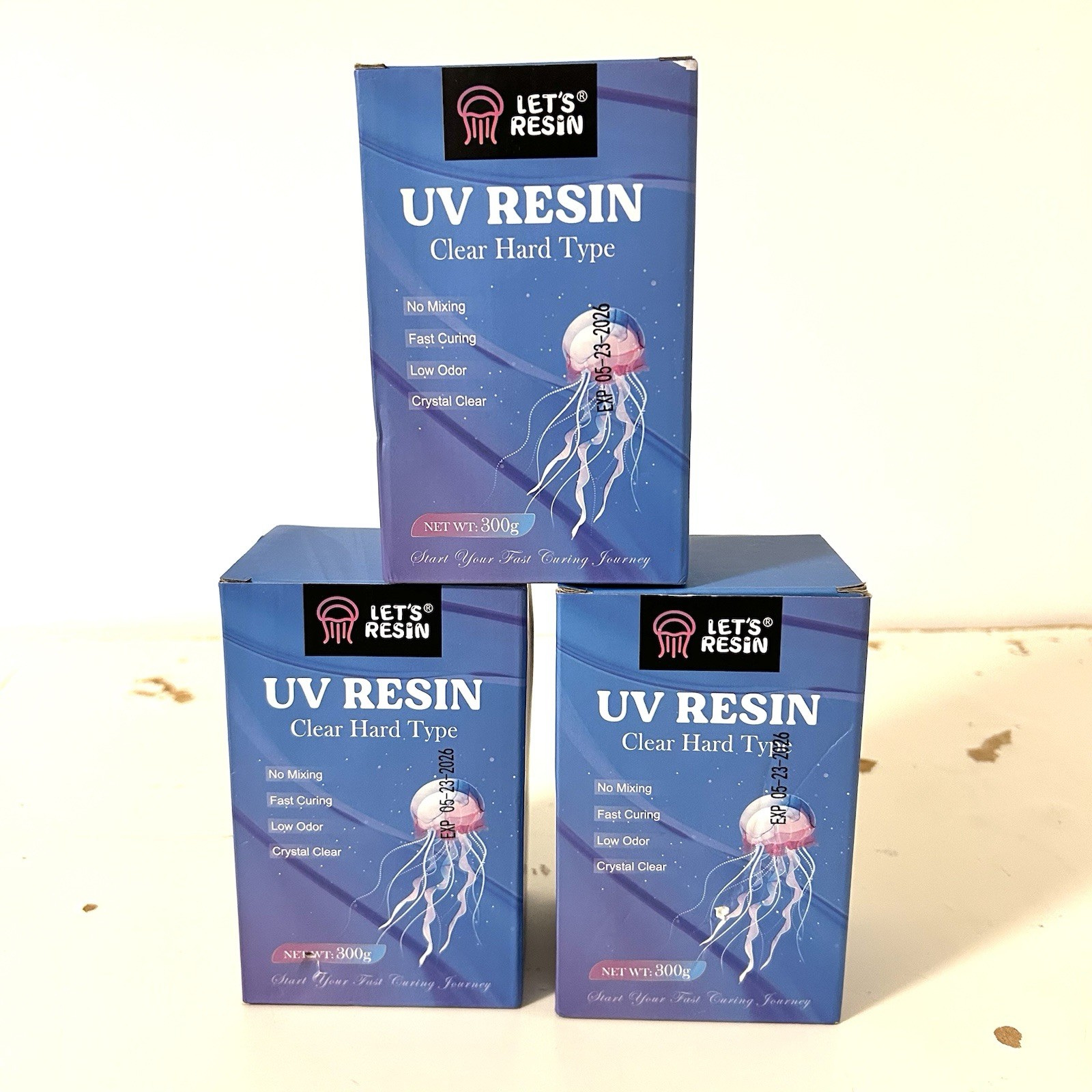 3 Pack – LET’S RESIN UV Resin, 300g Low Viscosity Crystal Clear Kit Exp 5/26