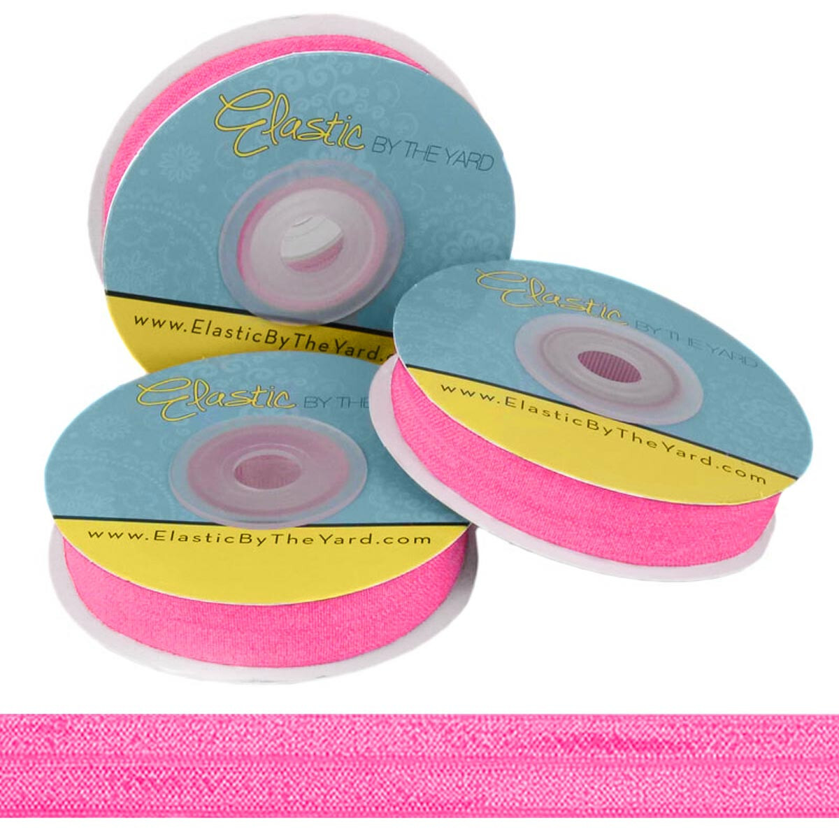 Pink Geranium Fold Over Elastic 5/8″ Wide | Elastic By The Yard