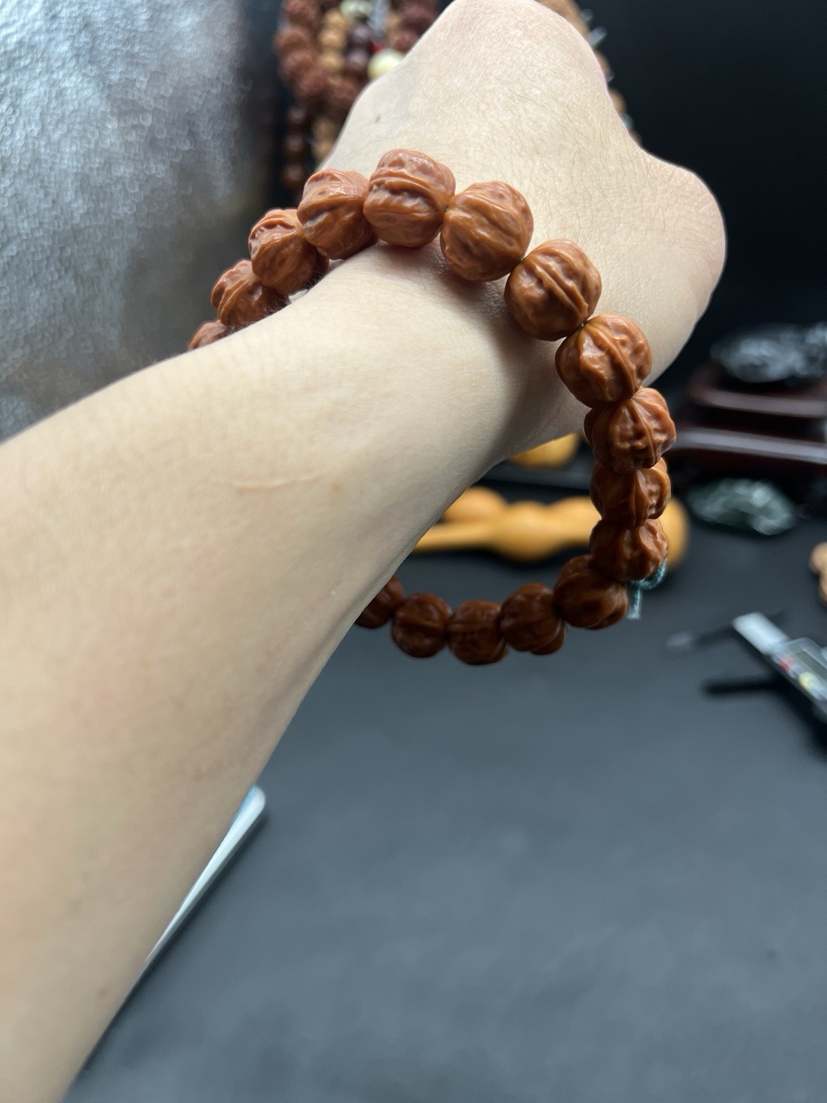 Collection 14.5×13mm Chinese Small Walnut Handheld 纯野生水晶皮小京八棱手持
