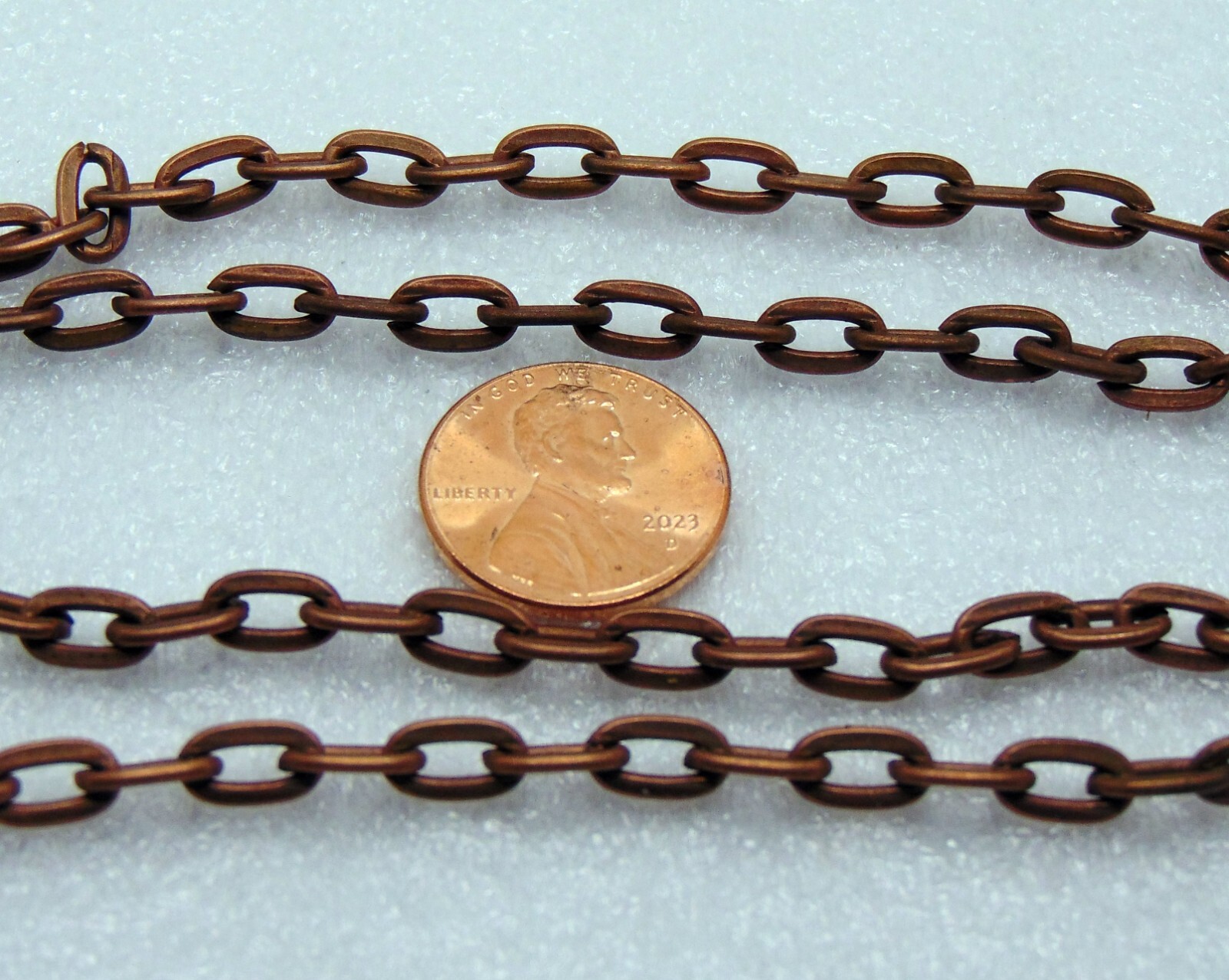 Antique COPPER Flat CABLE Chain ~ 5mm x 8mm Sturdy Links ~ No-Nickel 5 – 100 ft