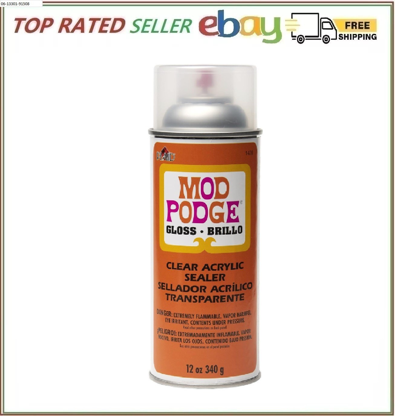 Plaid Mod Podge Spray Clear Gloss Shine Craft Coat Acrylic Sealer 12oz / 340g