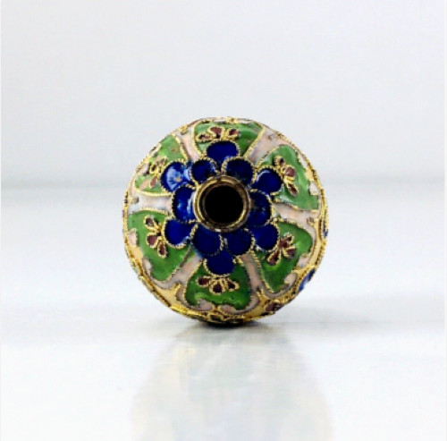 Egg Vintage Chinese Floral Cloisonné Brass Enamel Decorative Collect Multicolor