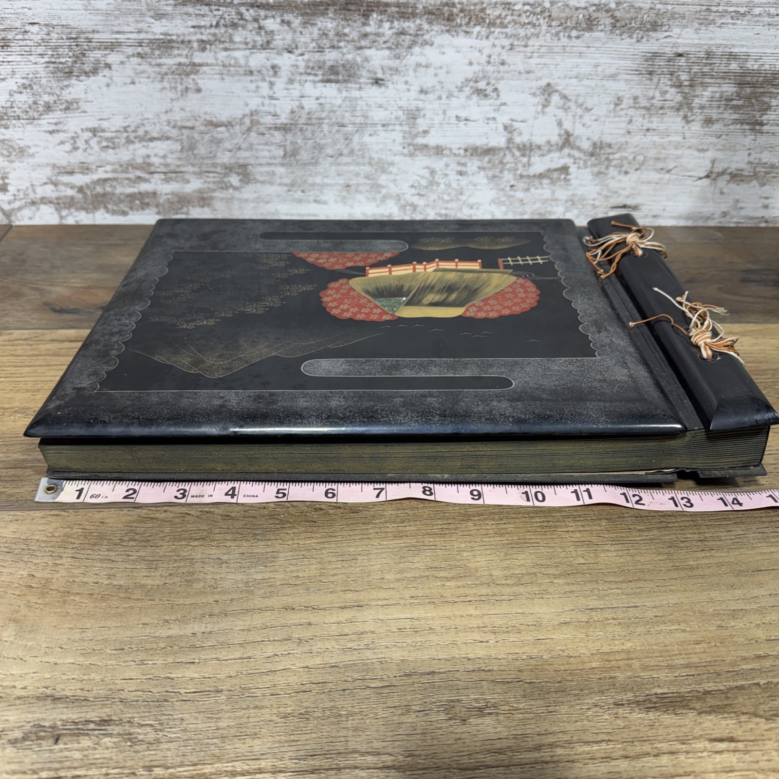 Vintage 1950s Japanese Photo Album – Black Lacquer