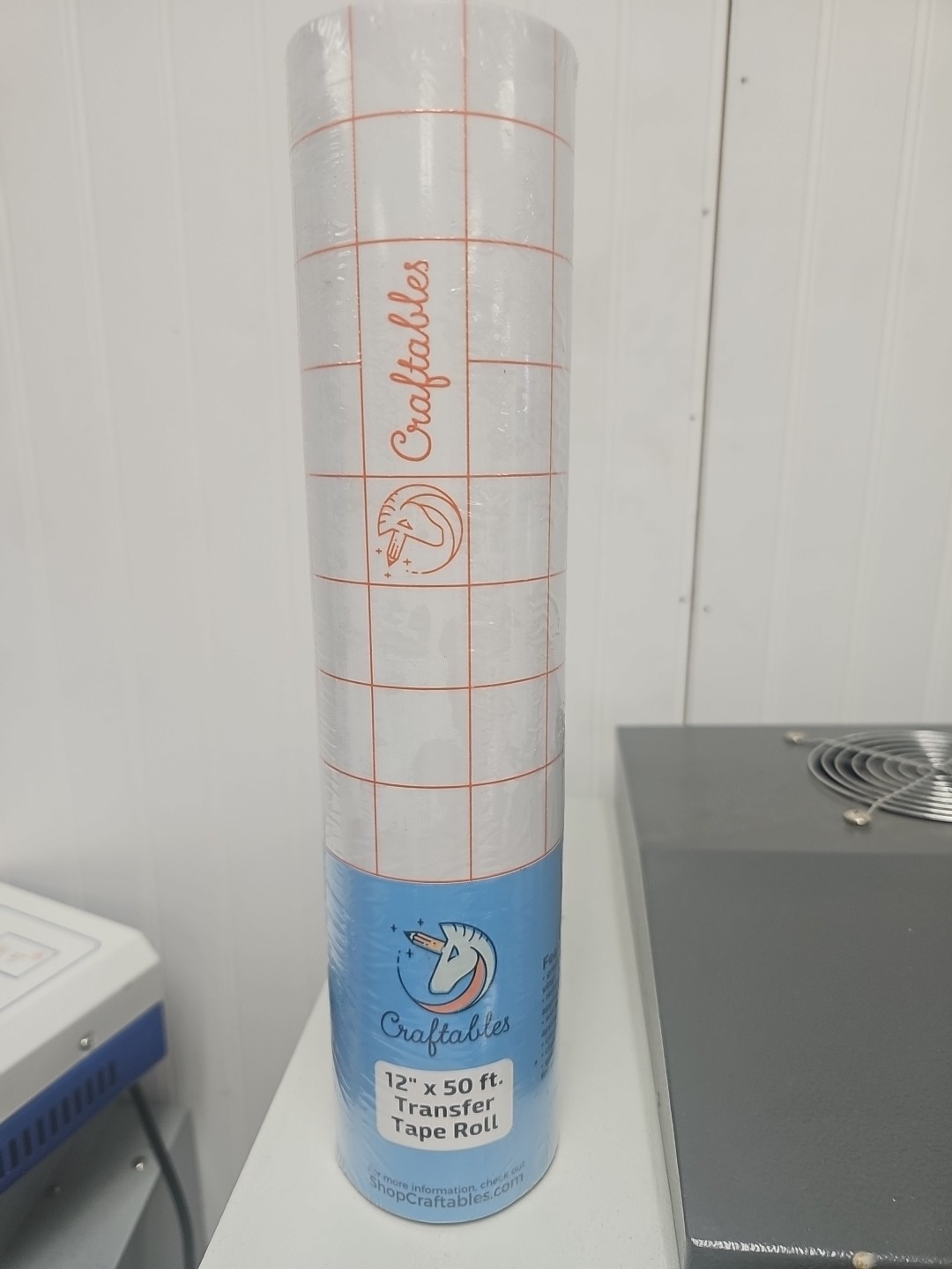 Craftables Vinyl Transfer Tape 12 inch x 50 ft. Clear Sealed Grid