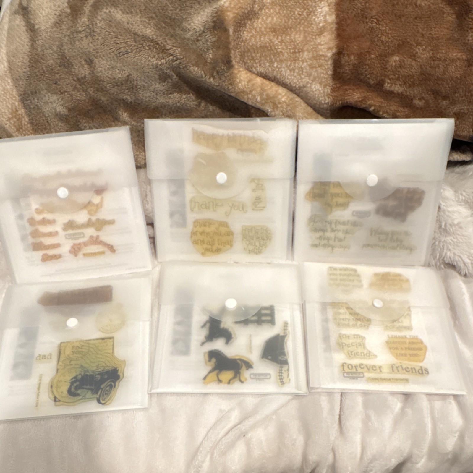 Large Mixed Lot of Acrylic Stamps – 375+ Indivdual Stamps – Mix of New and Used
