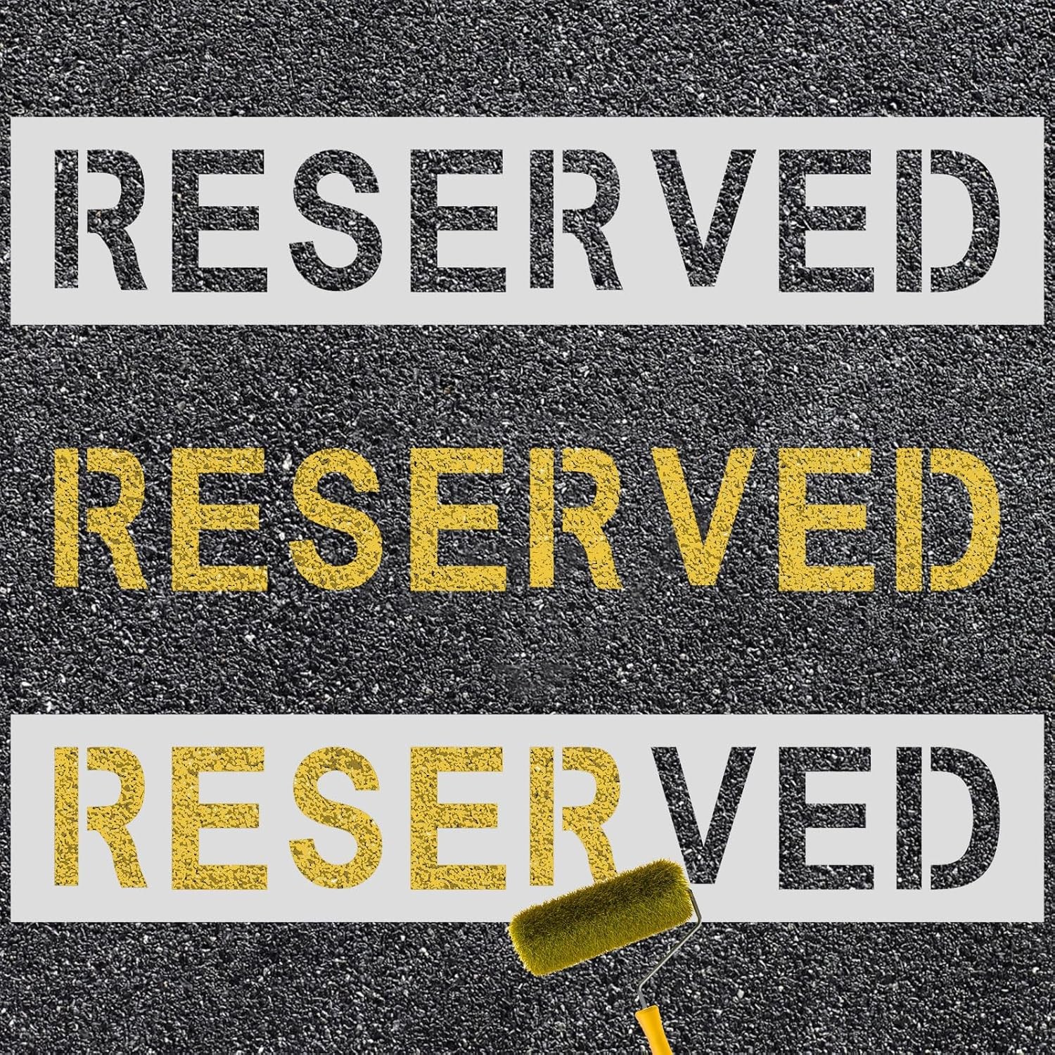 2pcs Reserved Stencil, 28.74×5.9 inch Reserved Parking Sign Spray Painting Lette