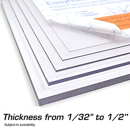 Polycarbonate Clear Plastic Sheet 12″ X 24″ X 0.030″ (1/32″) Exact with